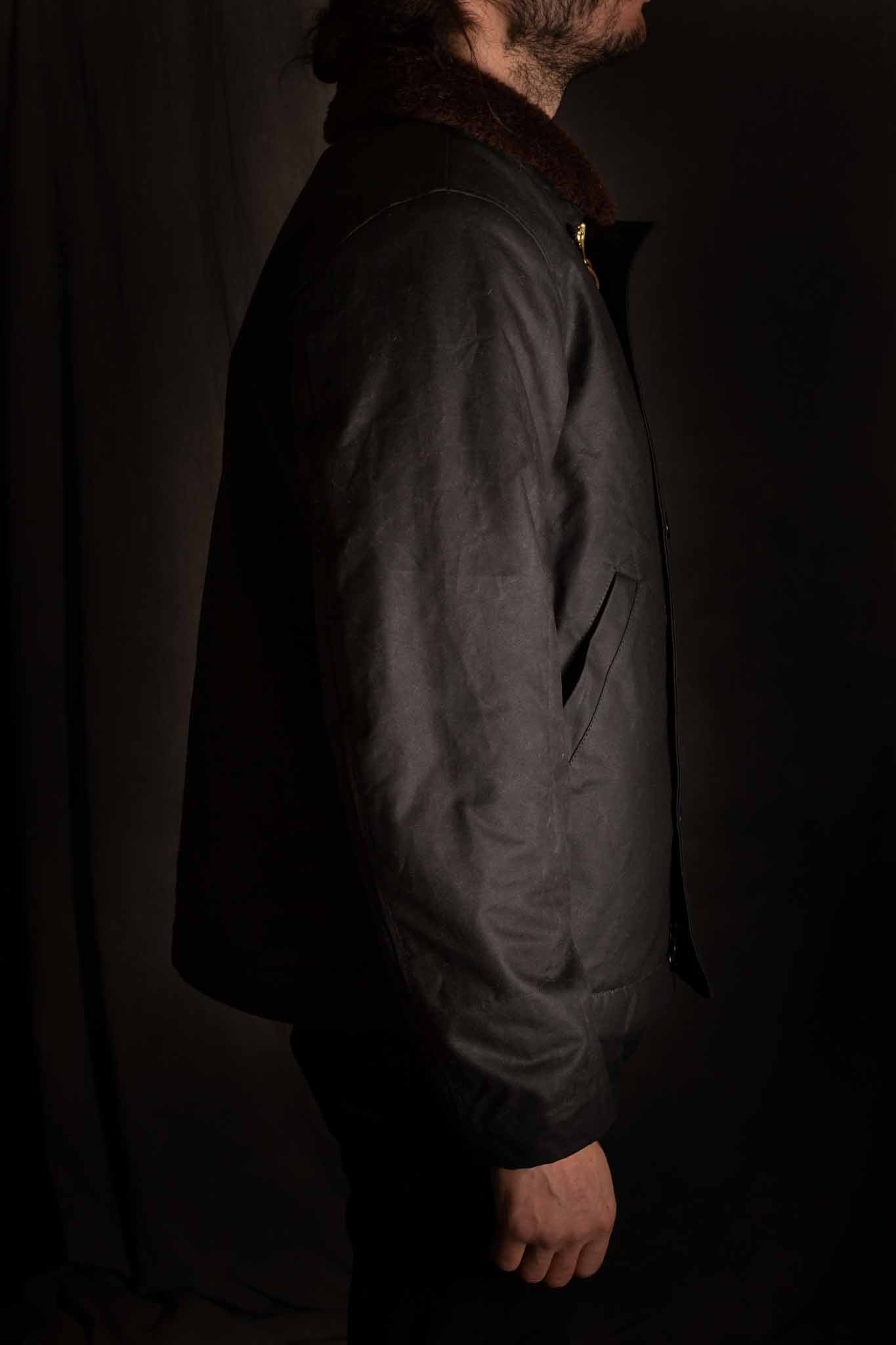 MANIFATTURA CECCARELLI - DECK JACKET WAXED CANVAS 7061-WX Black