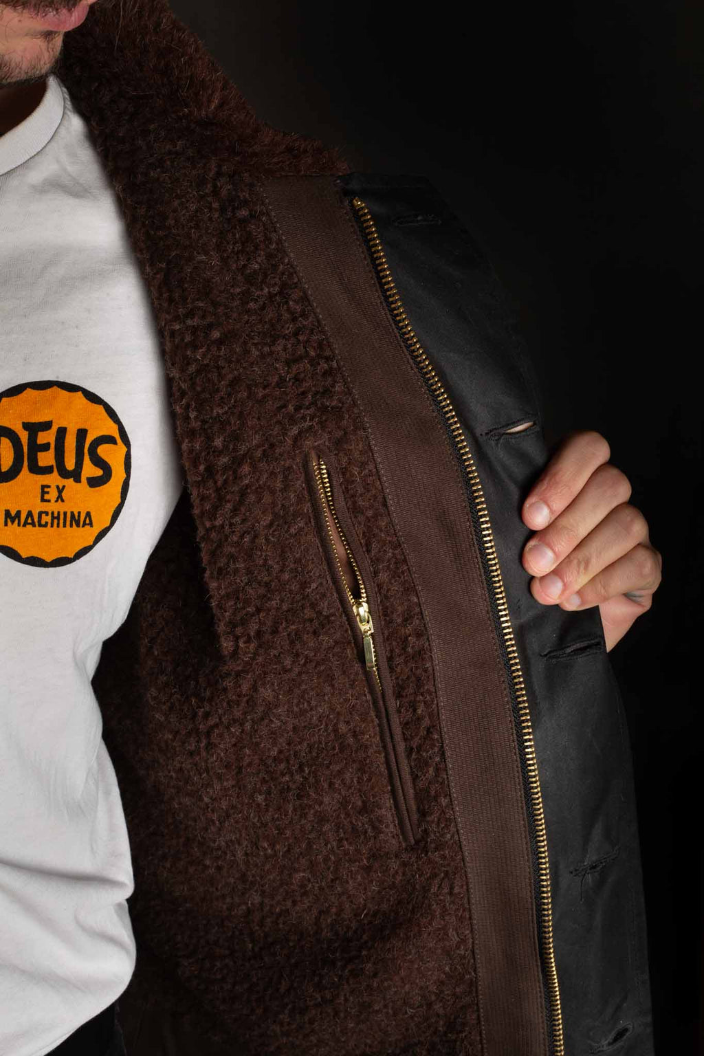 MANIFATTURA CECCARELLI - DECK JACKET WAXED CANVAS 7061-WX Black