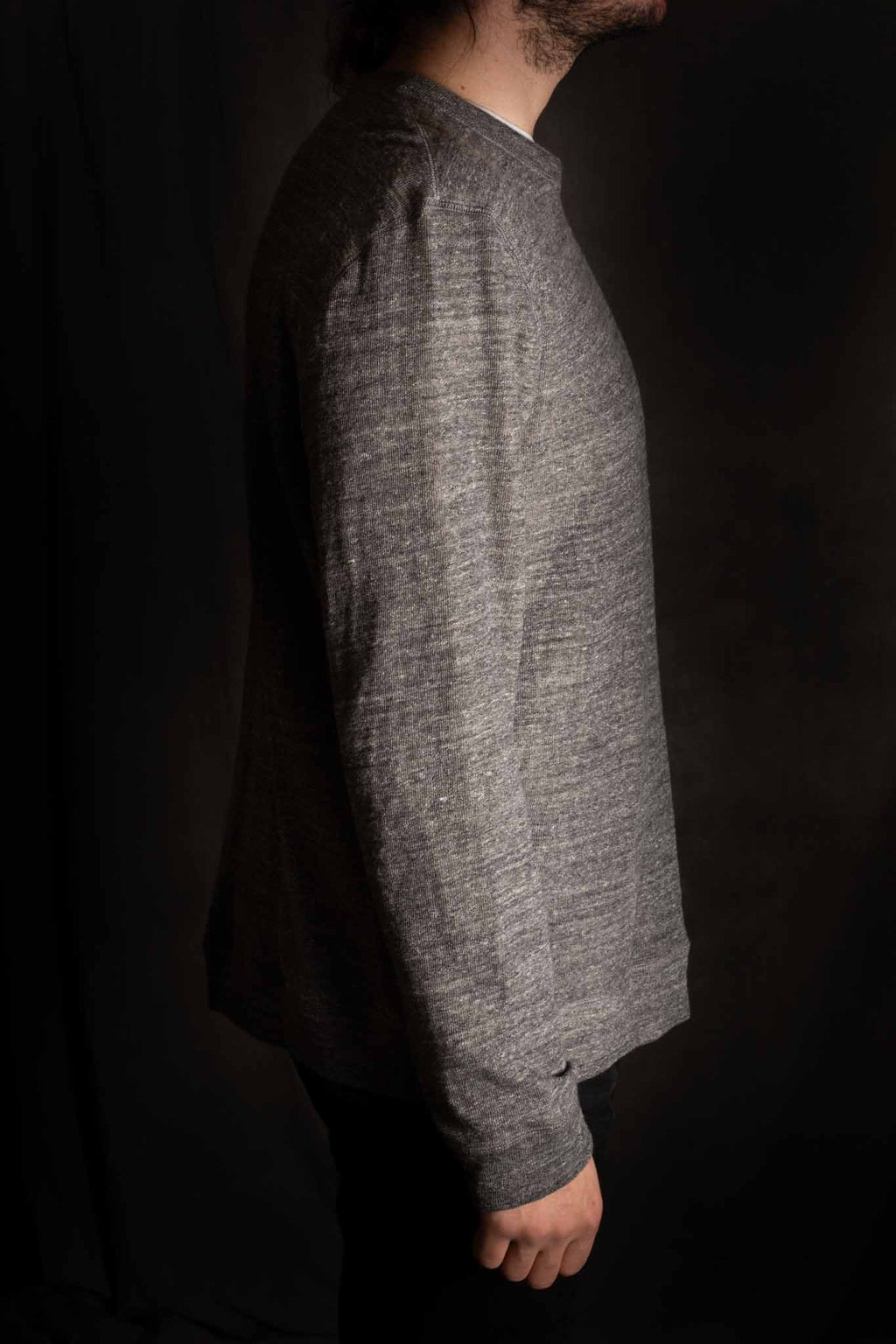 Naked And Famous Slim Crew - Vintage Doubleface - Charcoal