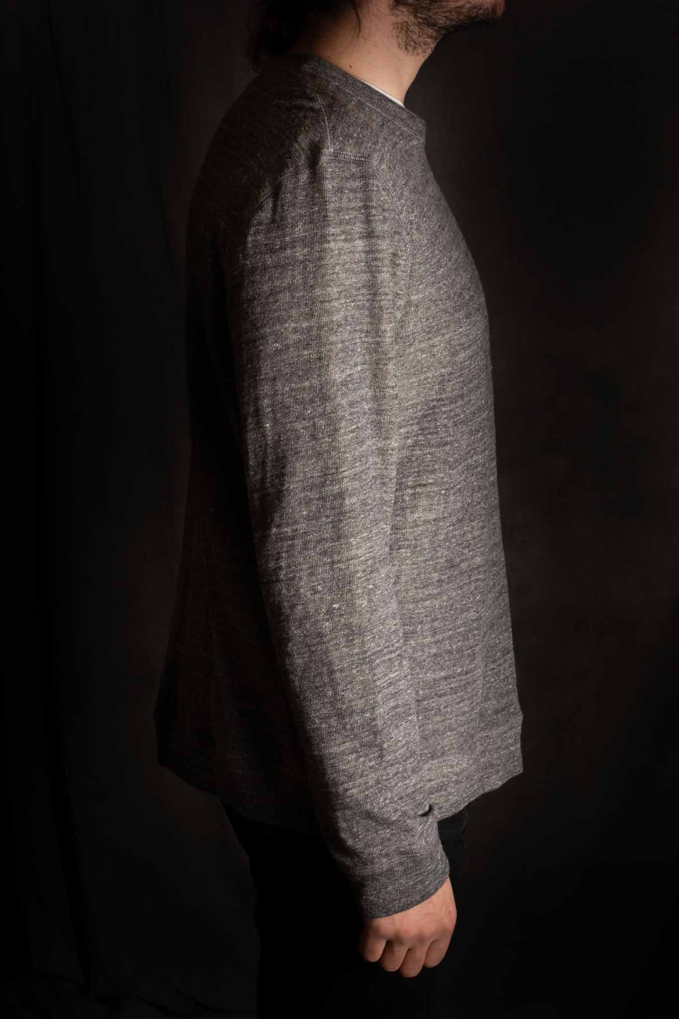 Naked And Famous Slim Crew - Vintage Doubleface - Charcoal