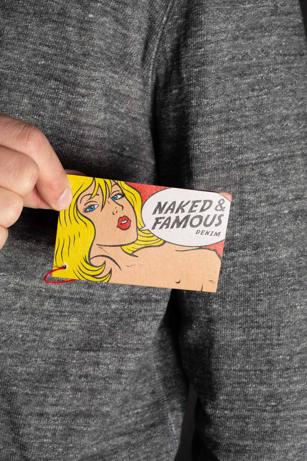 Naked And Famous Slim Crew - Vintage Doubleface - Charcoal