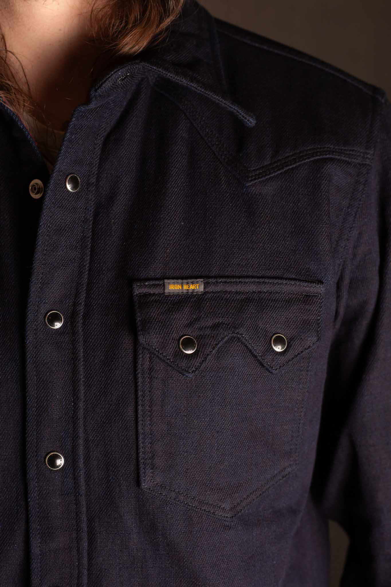 Iron Heart IHSH-368-IND 14oz Double Cloth Western Shirt - Indigo