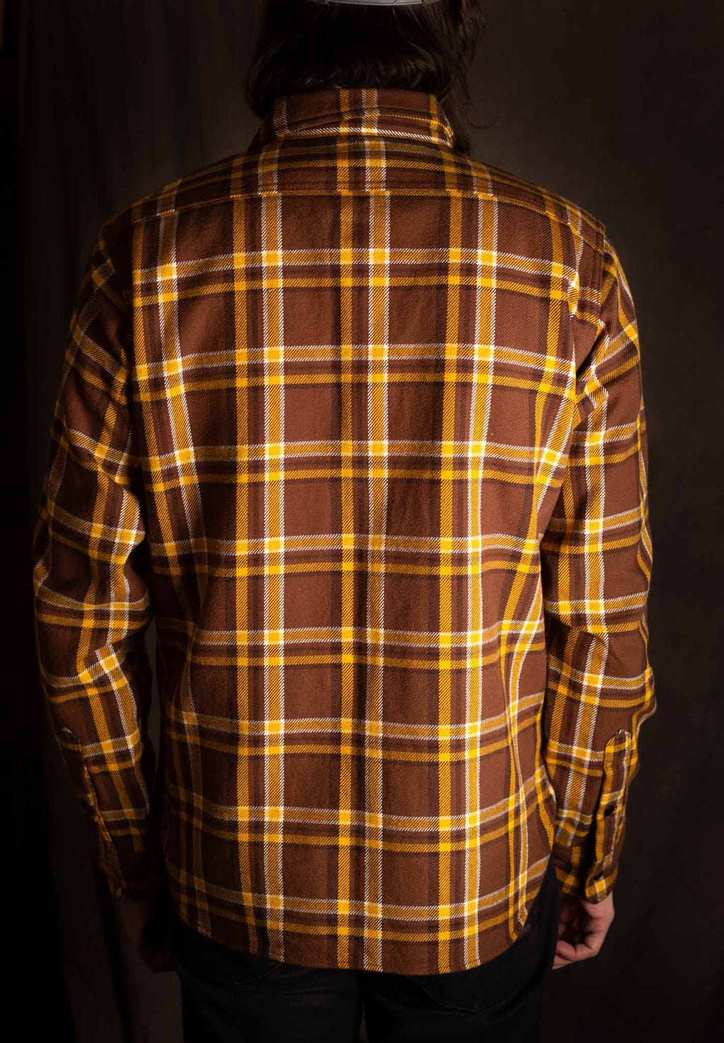 Iron Heart IHSH-378-BRN - Ultra Heavy Flannel Crazy Check Work Shirt - Brown