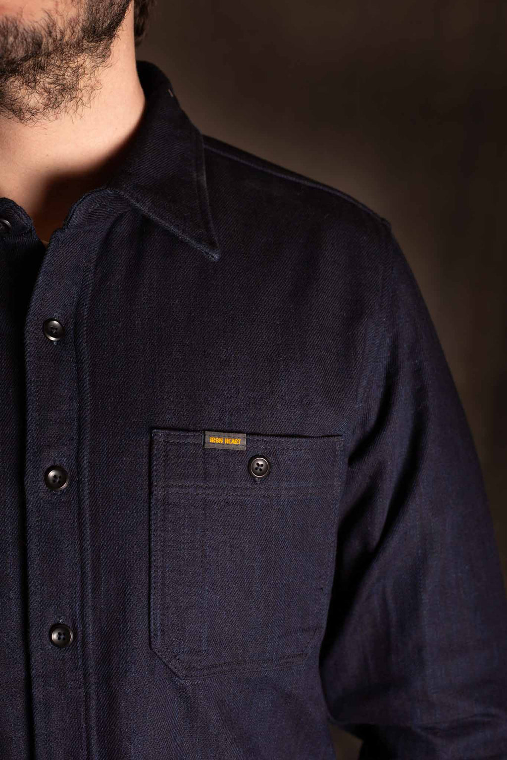 Iron Heart IHSH-374-IND - 14oz Double Cloth Work Shirt - Indigo
