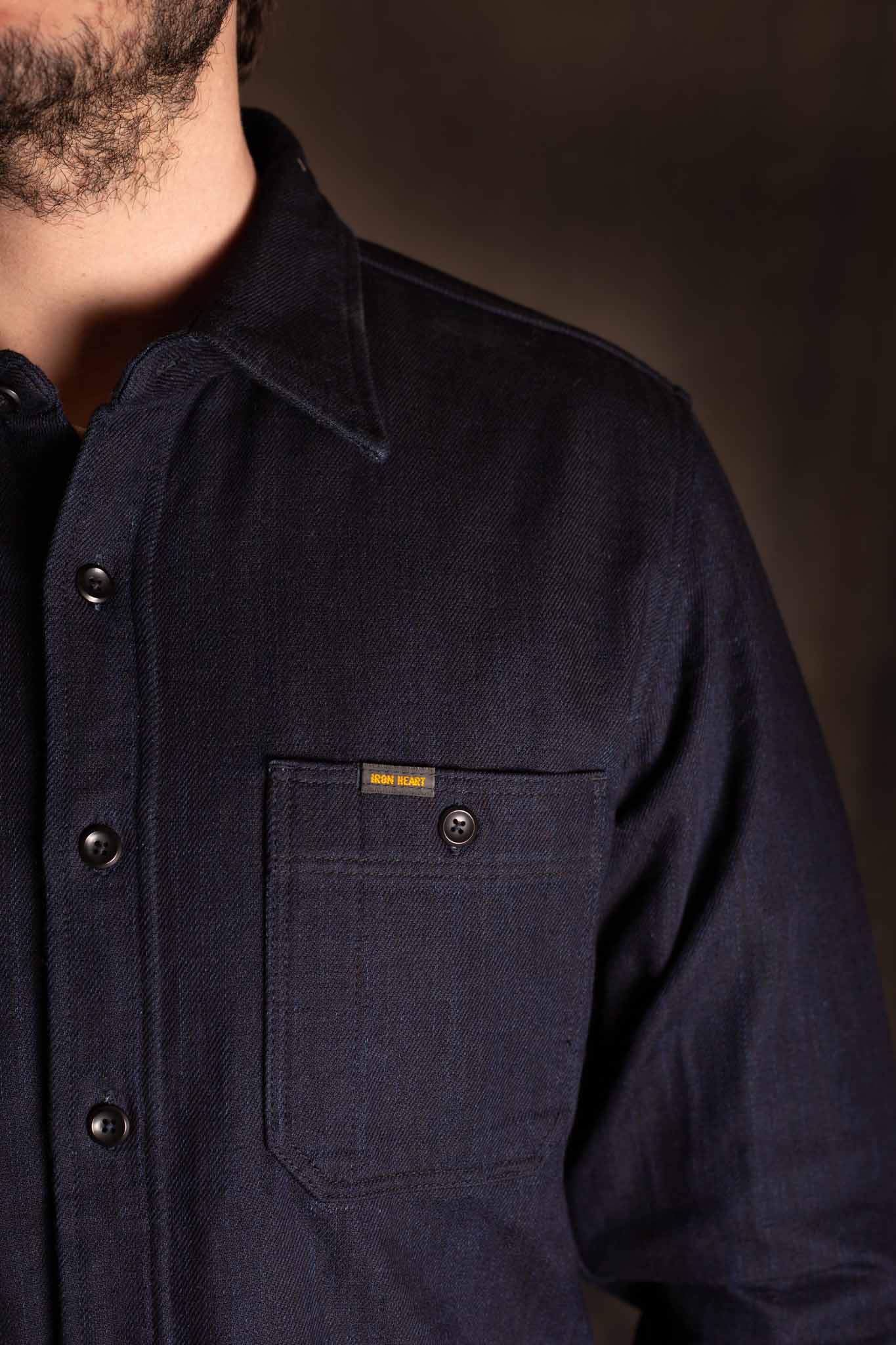 Iron Heart IHSH-374-IND - 14oz Double Cloth Work Shirt - Indigo