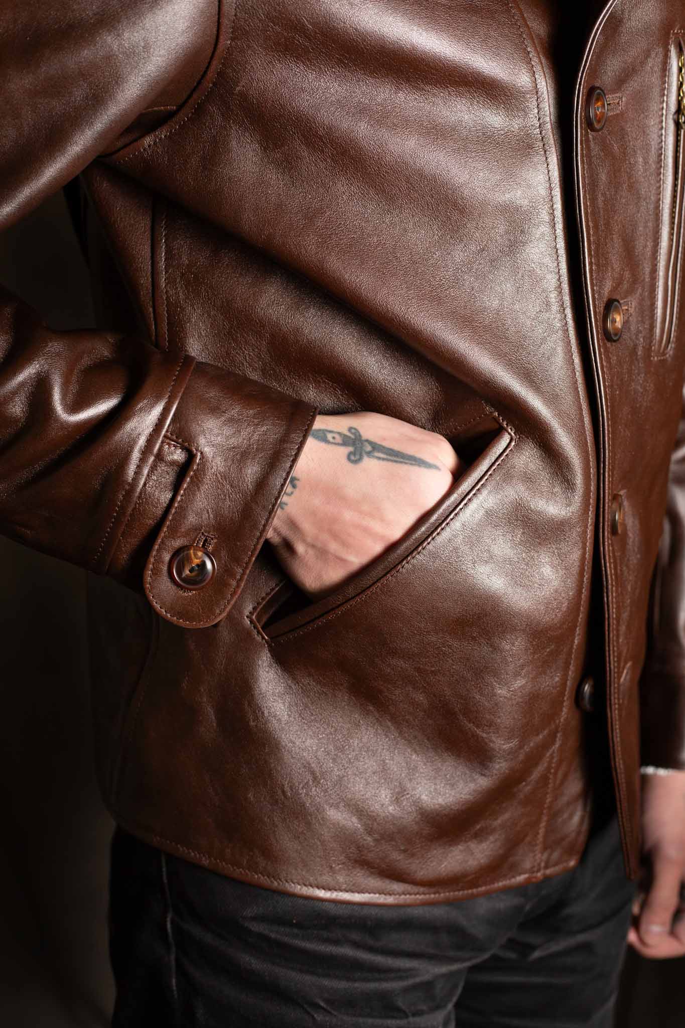 Double Helix The Rider Unus Horsehide Jacket - Dark Brown