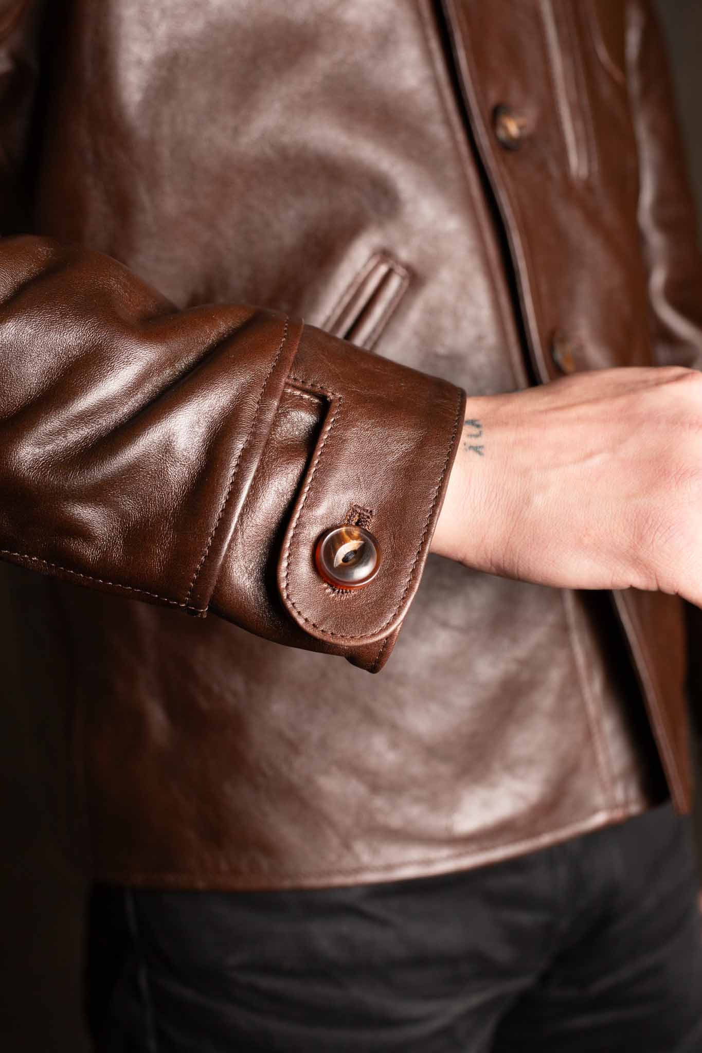 Double Helix The Rider Unus Horsehide Jacket - Dark Brown