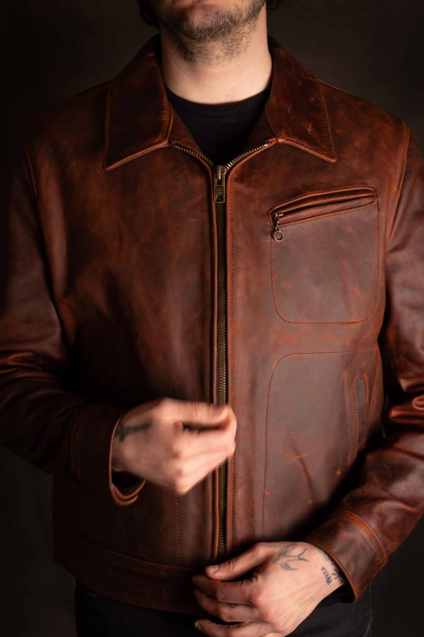 Schott 528 Unlined Cowhide Trucker Jacket