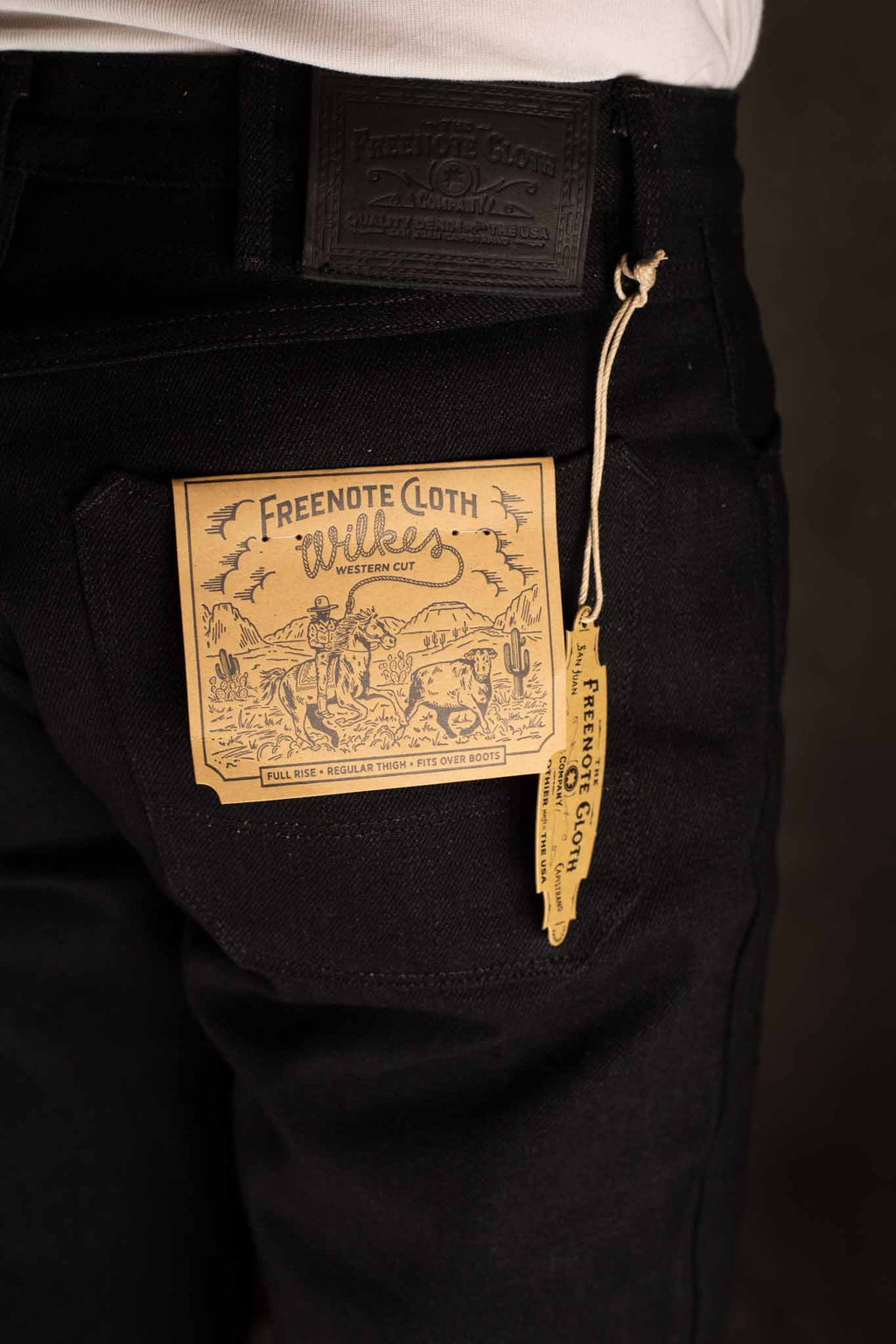 Freenote Cloth - wilkes western 17 ounce black denim