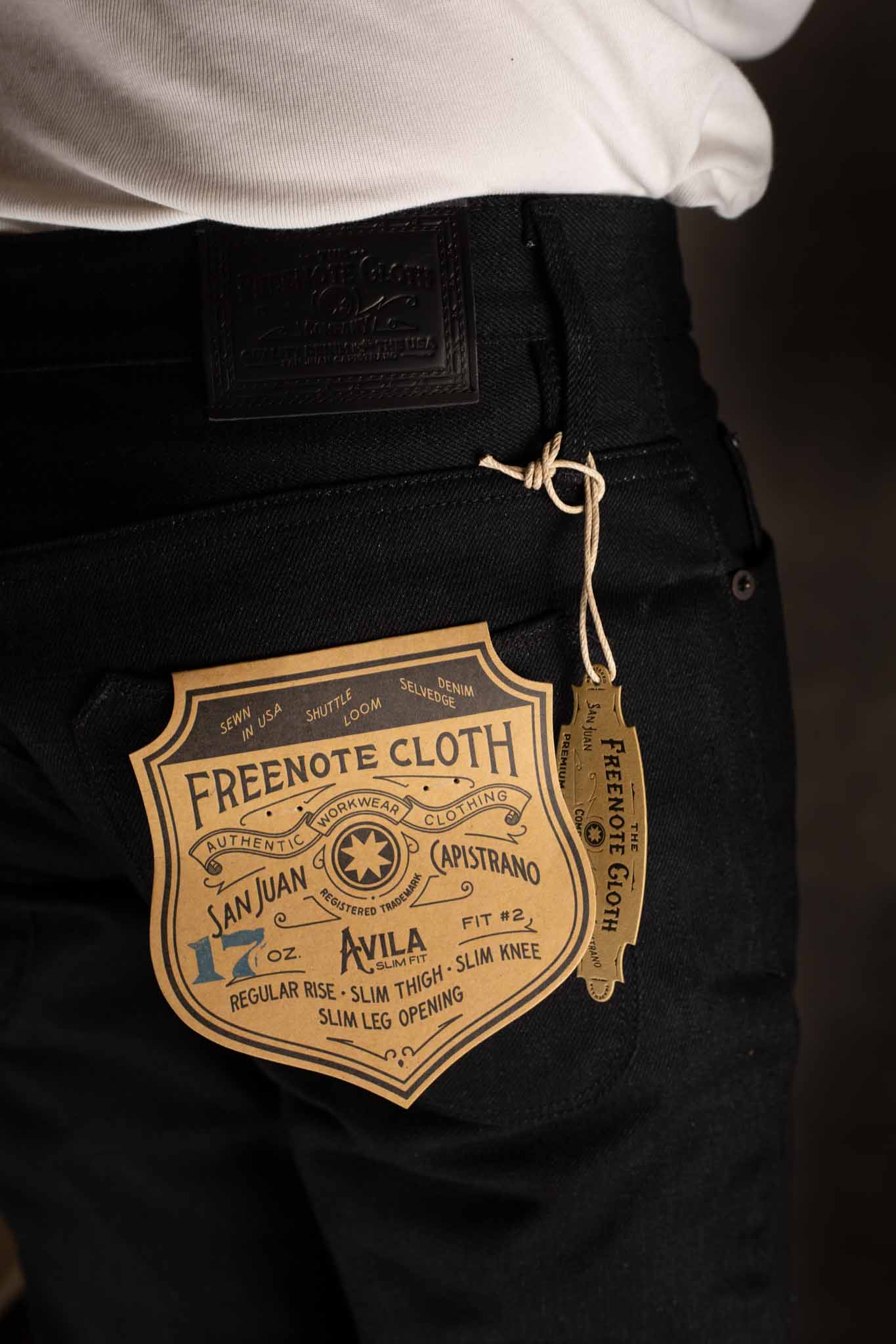 Freenote Cloth - avila slim taper 17 ounce black denim