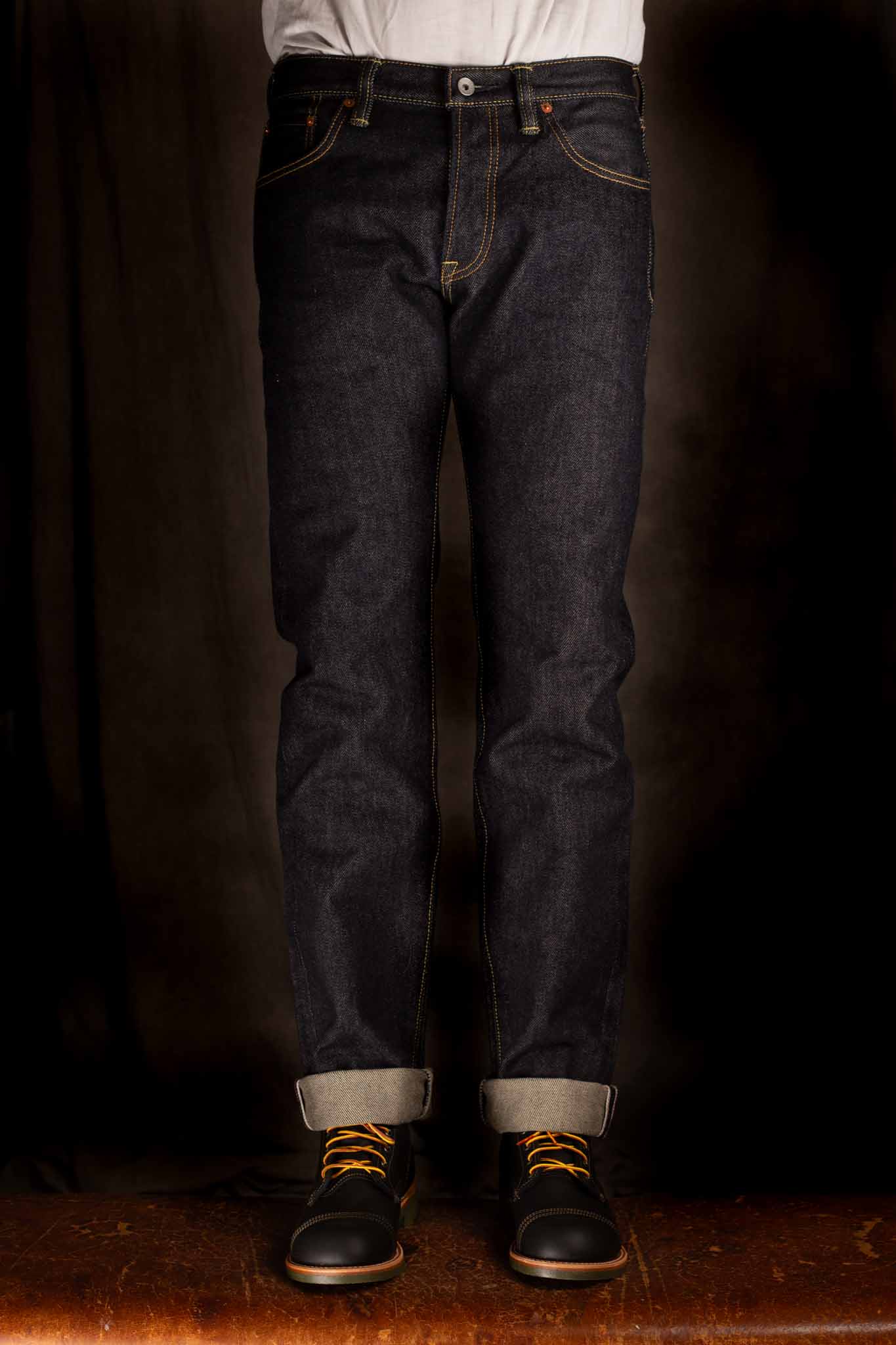 IH-777S-21  Iron Heart 21oz Selvedge Denim Slim Tapered Cut Jeans - Indigo
