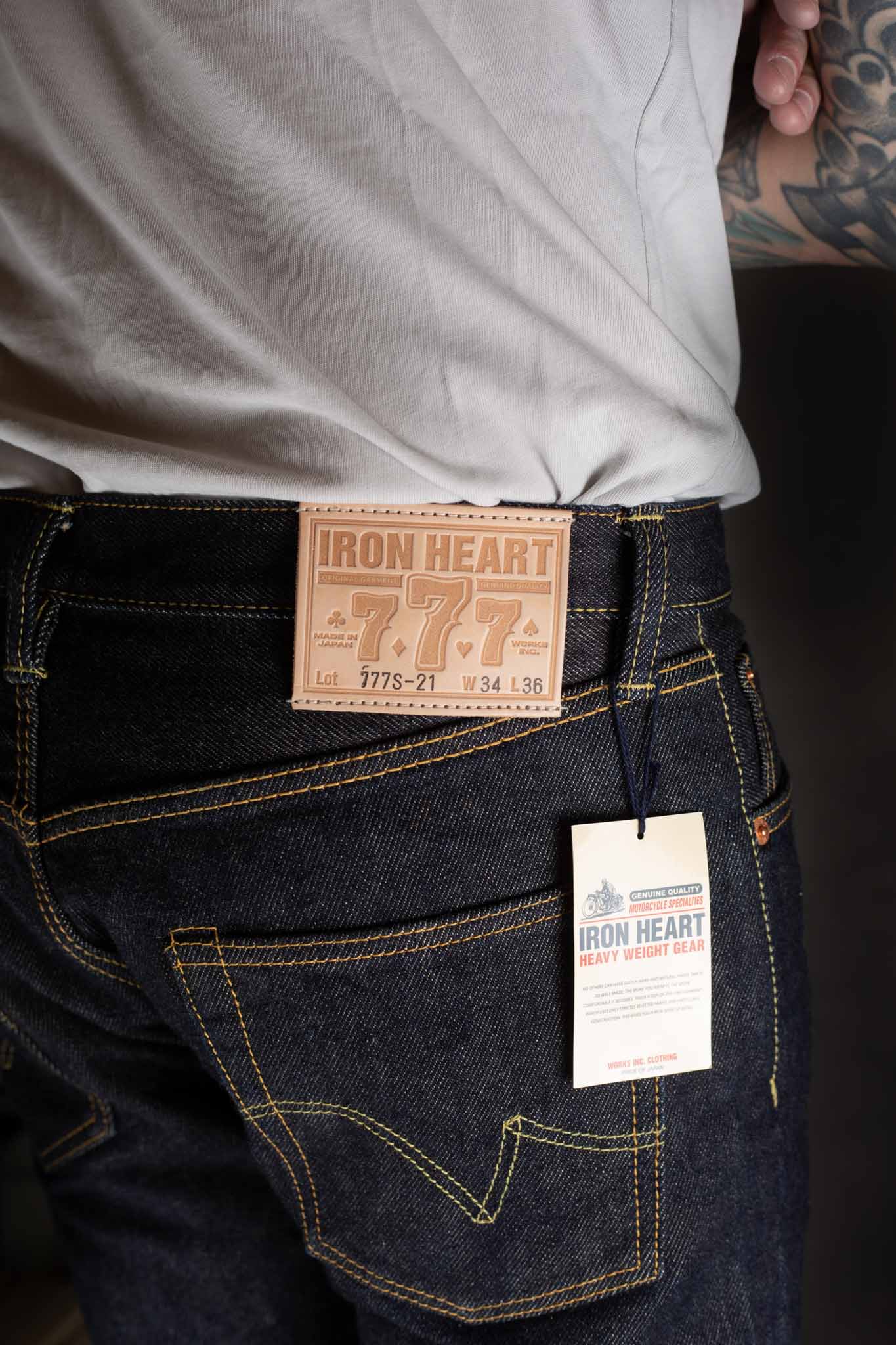 IH-777S-21  Iron Heart 21oz Selvedge Denim Slim Tapered Cut Jeans - Indigo