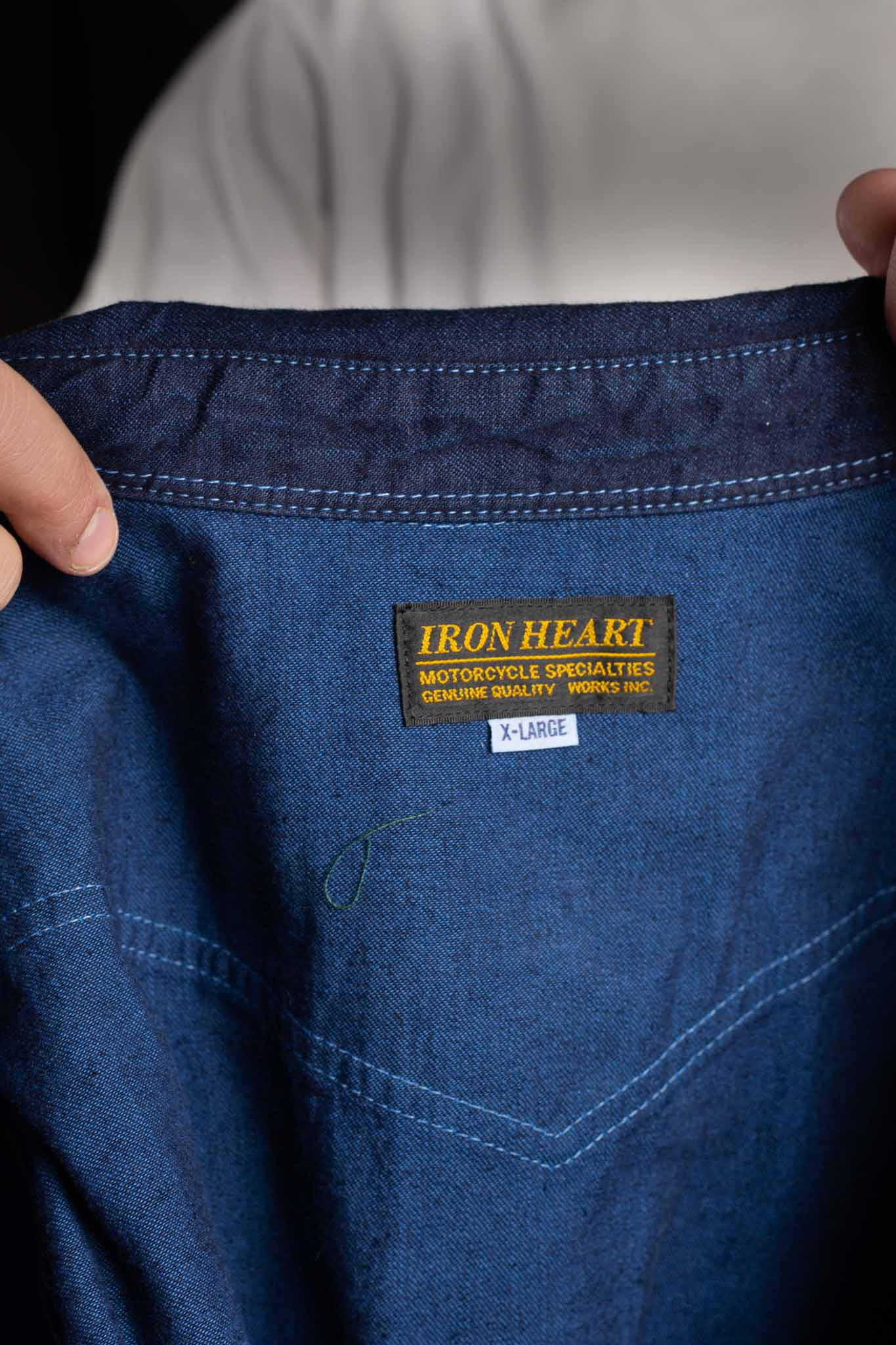 Iron Heart - IHSH-352-BLU  10oz Selvedge Denim Western Shirt - Indigo Overdyed Blue