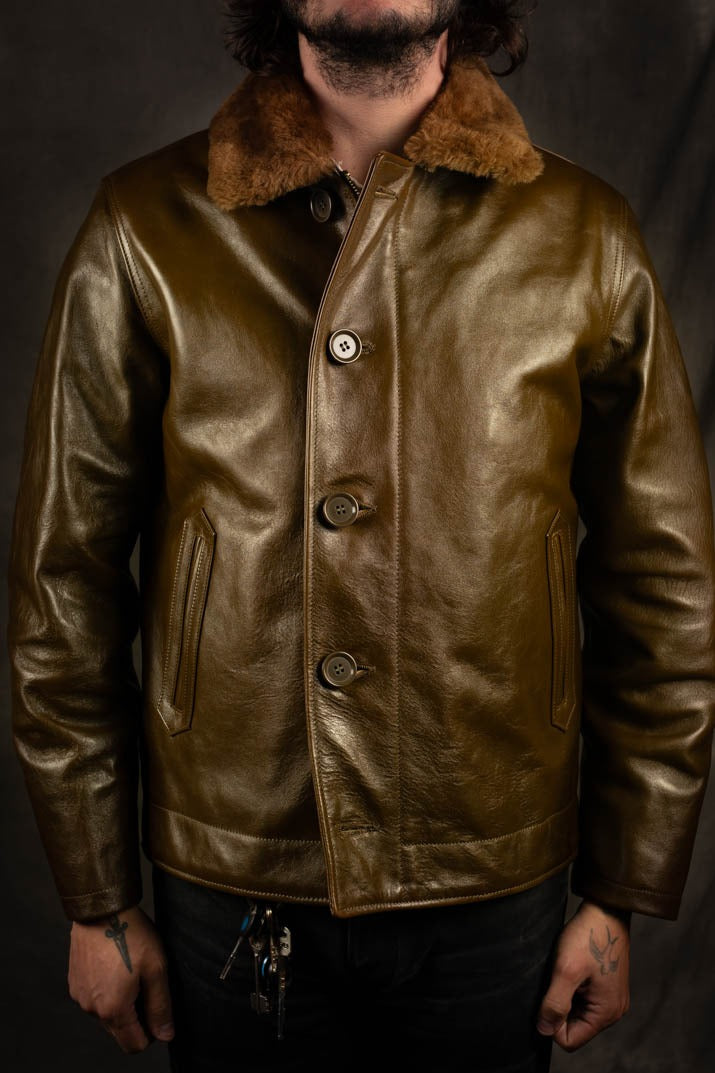 Double Helix TYPE N-1 DECK JACKET Horsehide - OLIVE