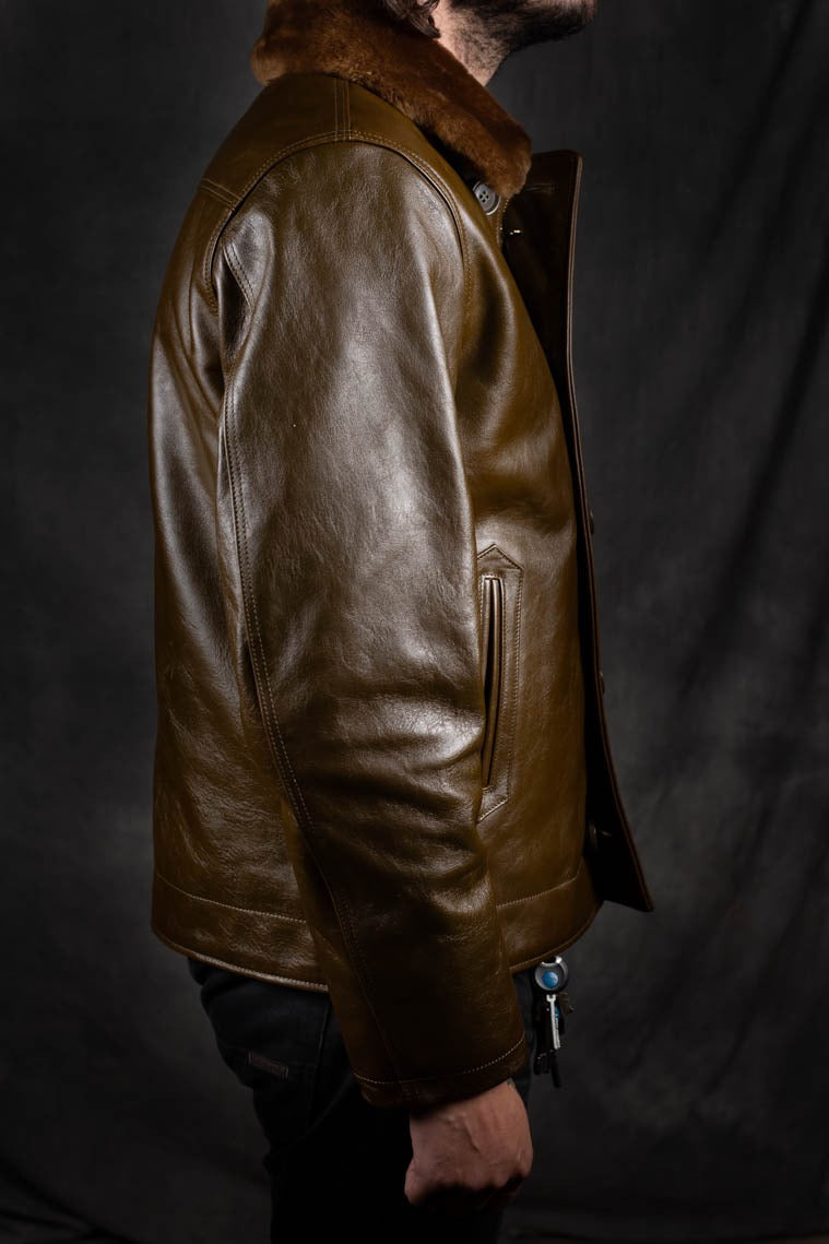 Double Helix TYPE N-1 DECK JACKET Horsehide - OLIVE