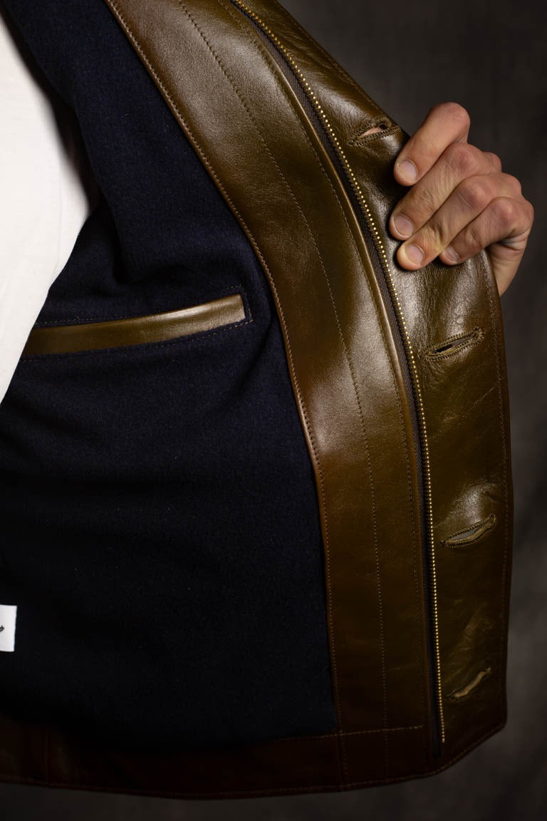 Double Helix TYPE N-1 DECK JACKET Horsehide - OLIVE