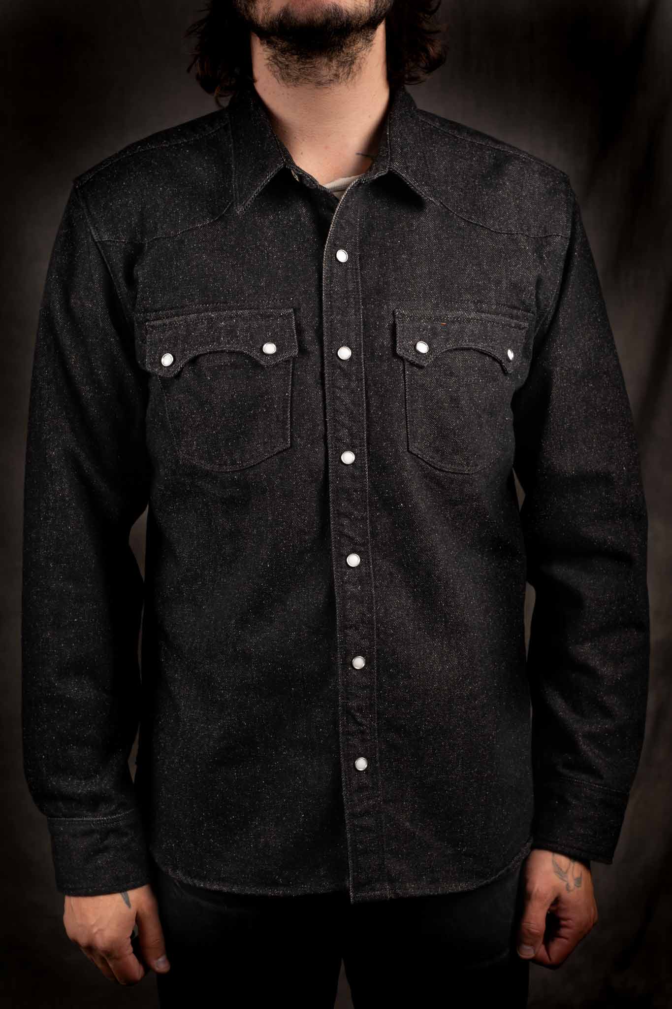 Freenote Cloth Modern western black nep denim