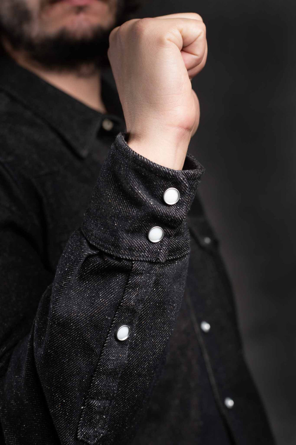 Freenote Cloth Modern western black nep denim