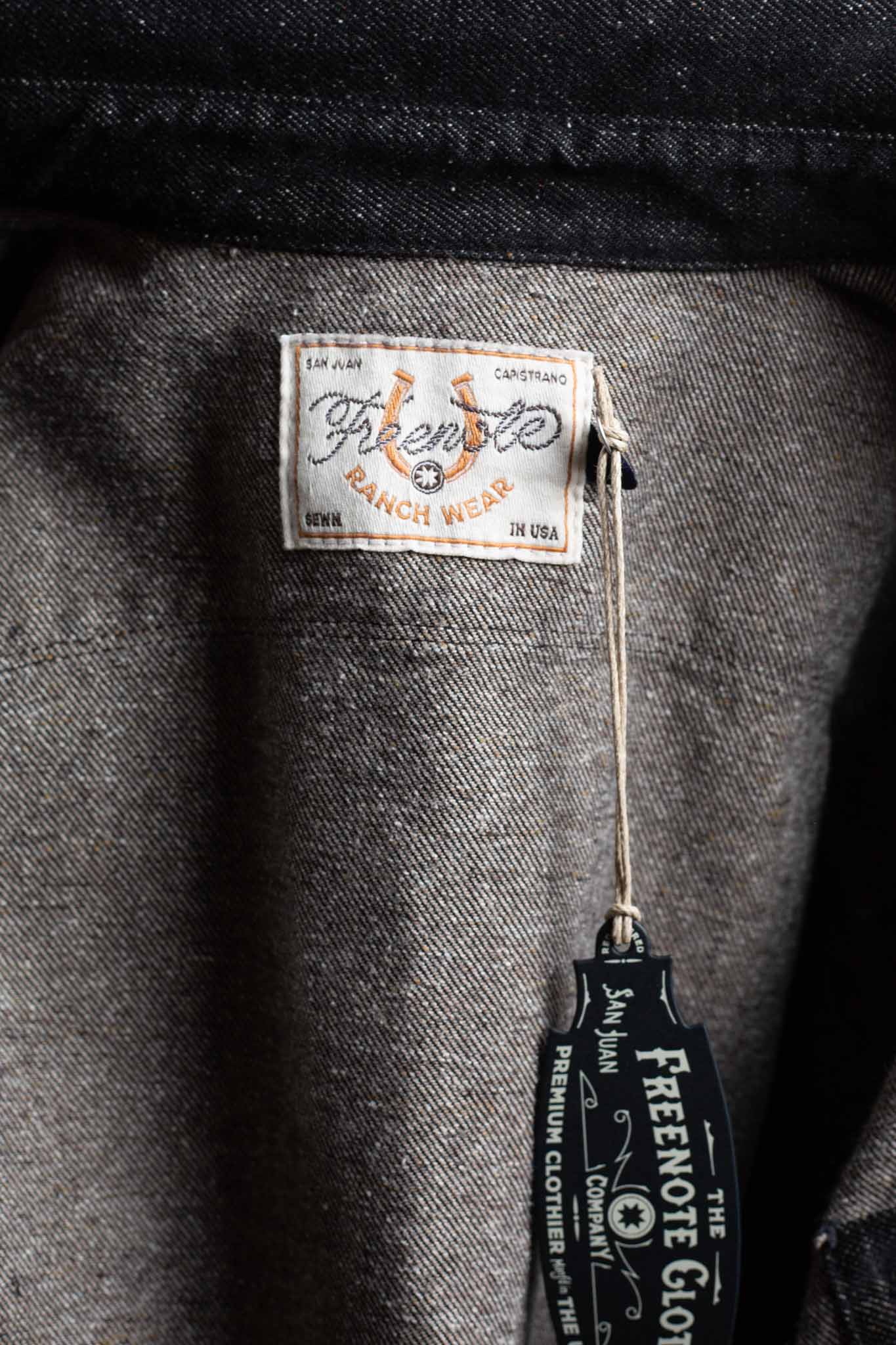 Freenote Cloth Modern western black nep denim