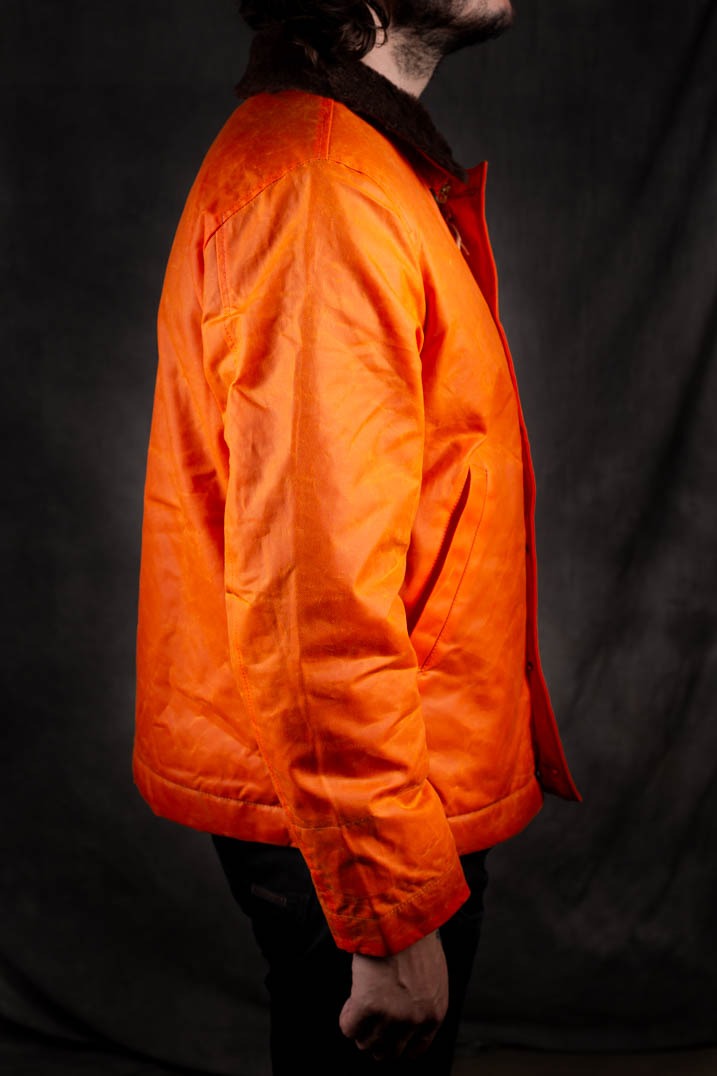 MANIFATTURA CECCARELLI - DECK JACKET WAXED CANVAS 7061-WX Orange