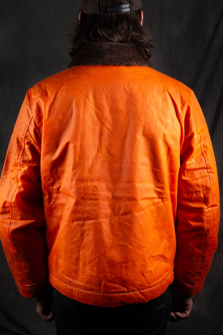 MANIFATTURA CECCARELLI - DECK JACKET WAXED CANVAS 7061-WX Orange