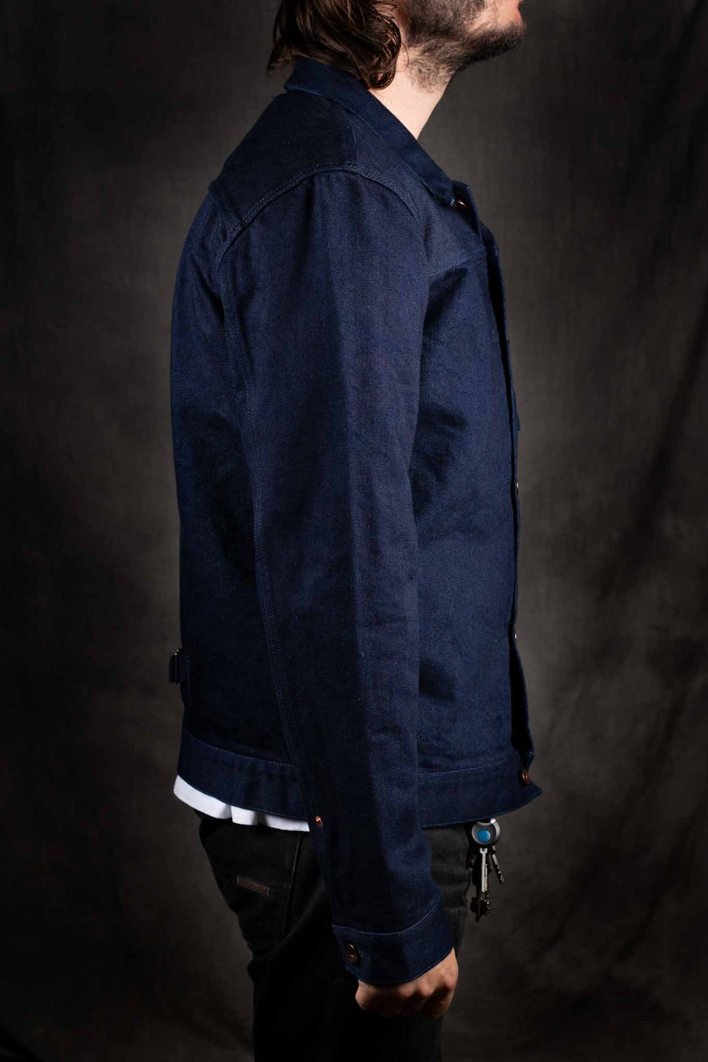 Iron Heart IHJ-140-IG 19oz Selvedge Denim Type I Jacket - Indigo/Grey