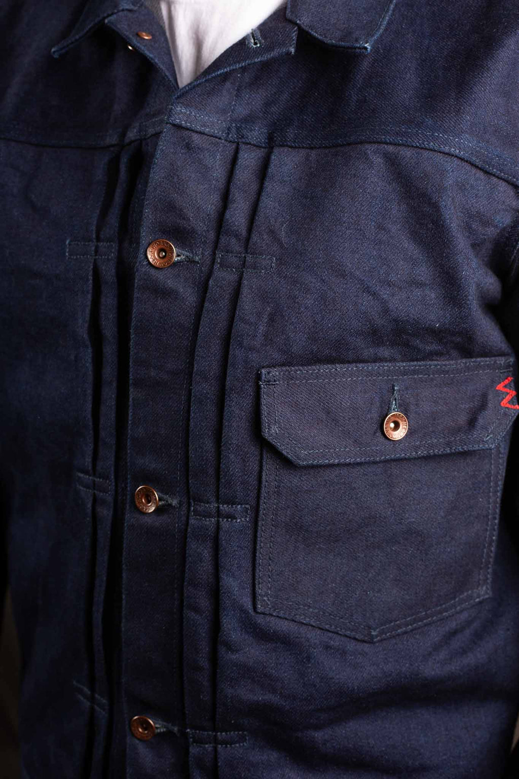 Iron Heart IHJ-140-IG 19oz Selvedge Denim Type I Jacket - Indigo/Grey