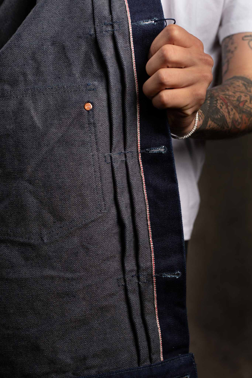 Iron Heart IHJ-140-IG 19oz Selvedge Denim Type I Jacket - Indigo/Grey