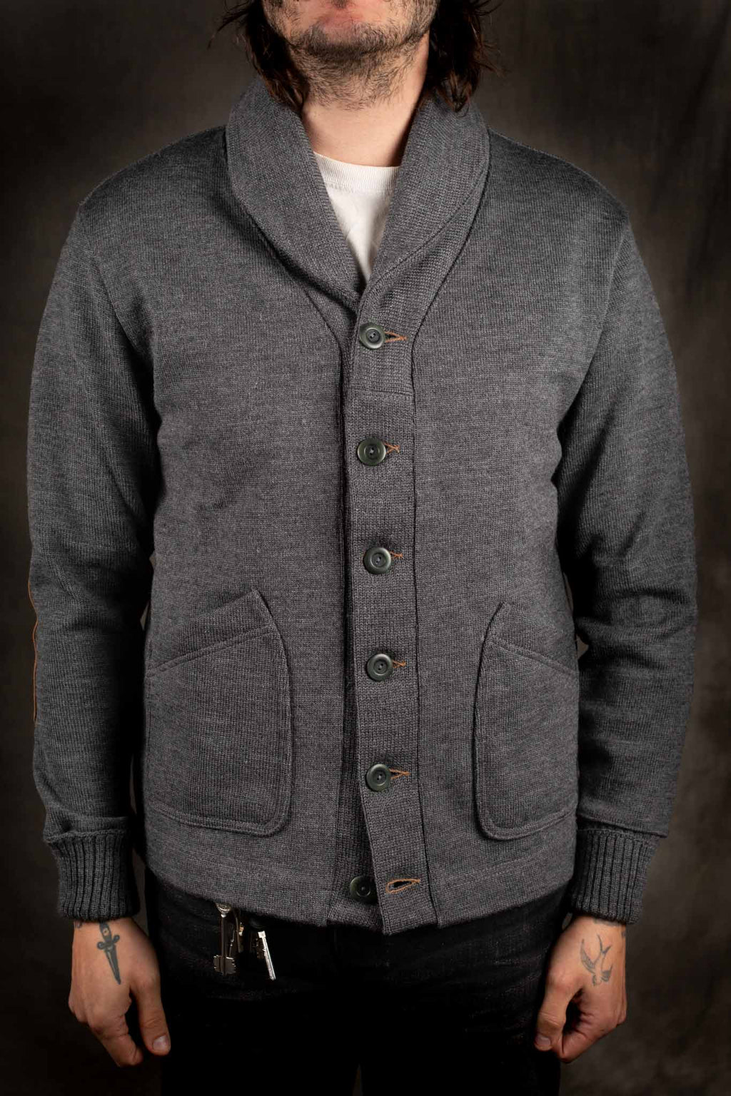 Dehen Shawl Sweater Charcoal