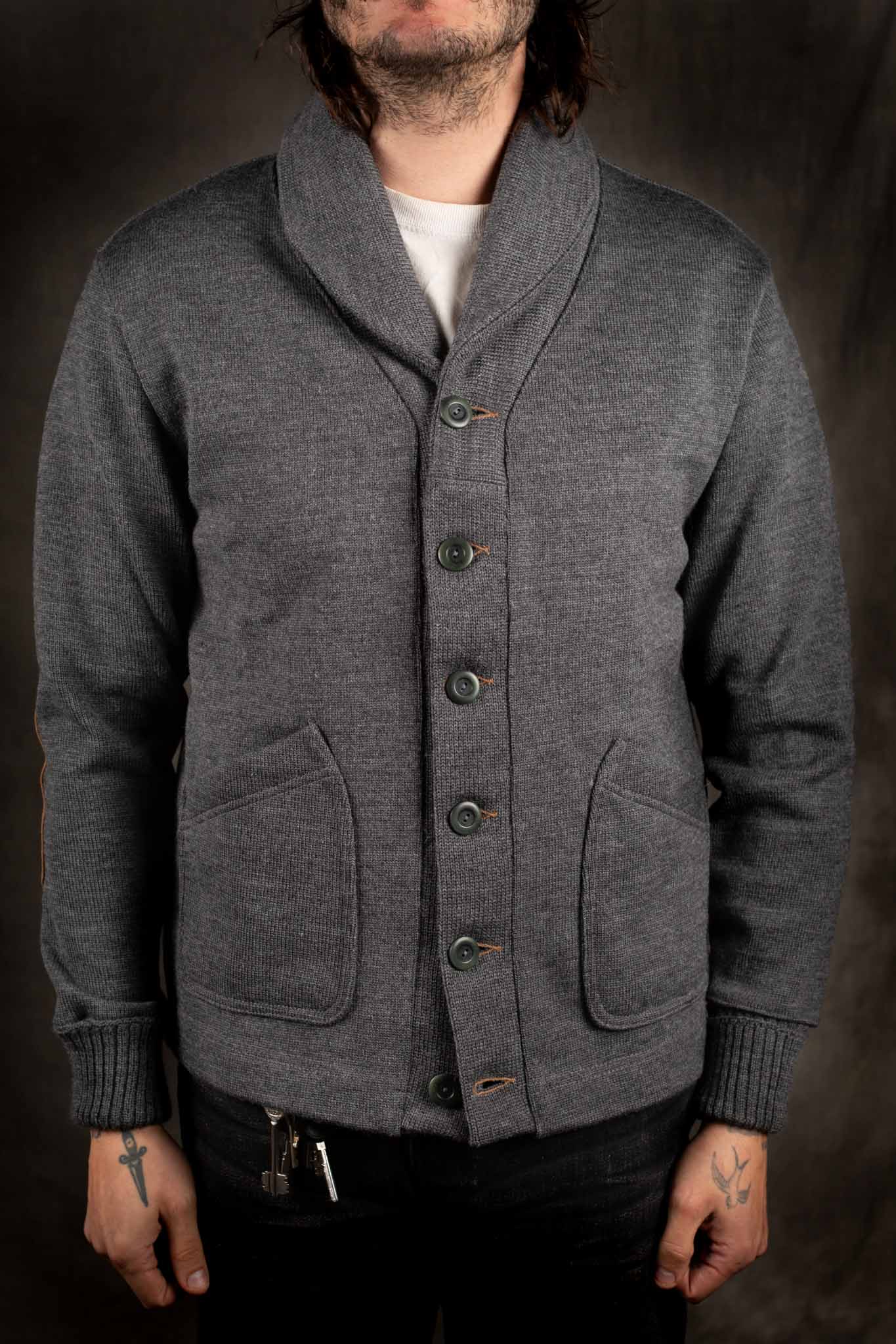 Dehen Shawl Sweater Charcoal