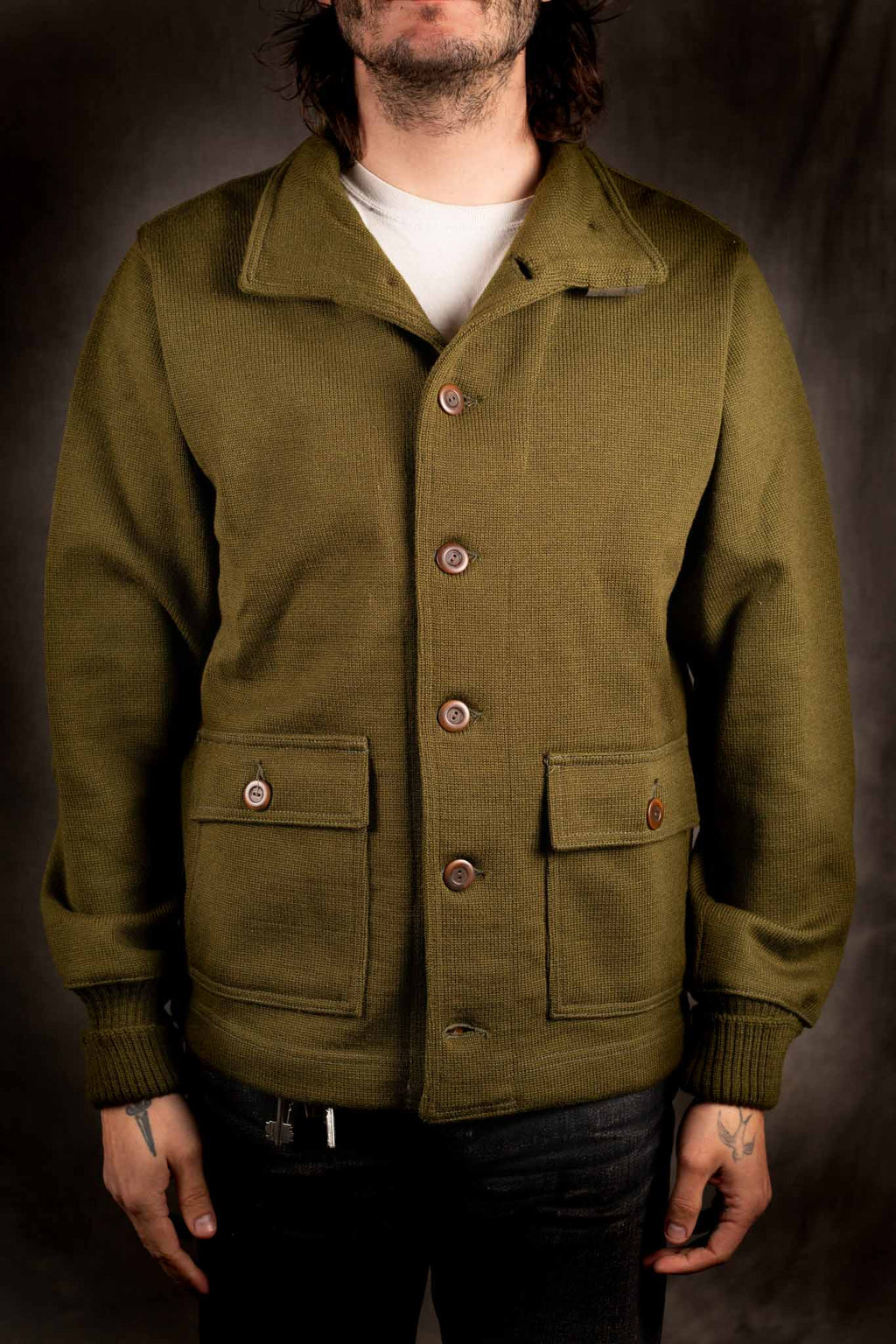 Dehen Submariner Sweater Coat - Loden