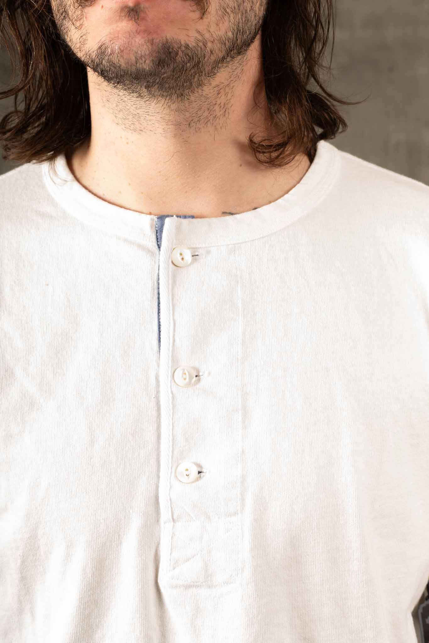 Freenote Cloth 13 Ounce Henley L/S White