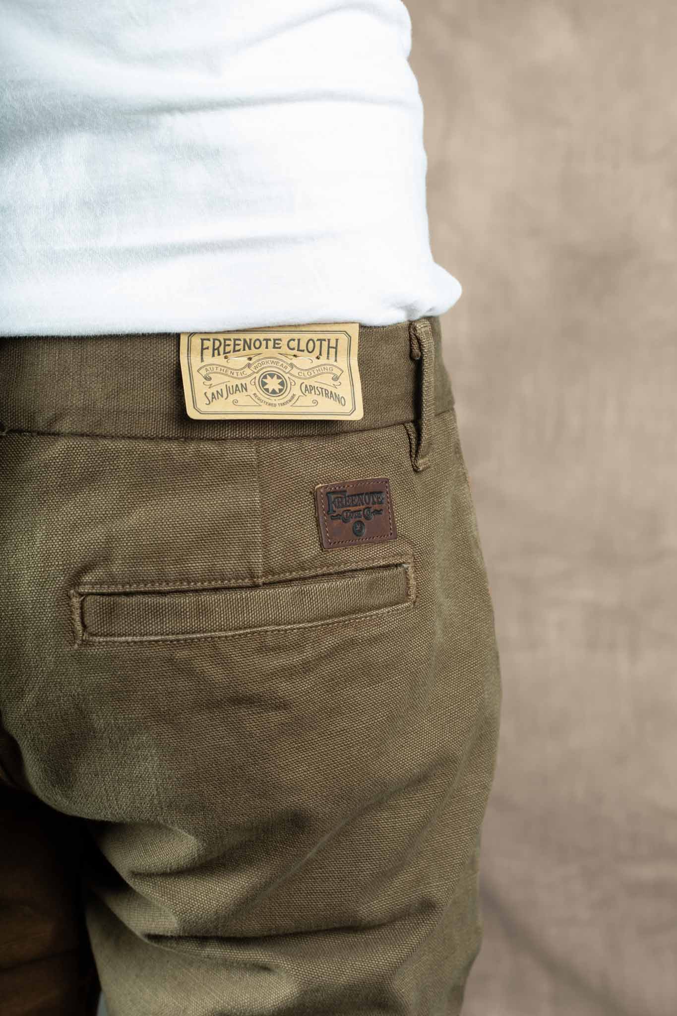 Freenote Cloth – Workers Chino Slim Straight Fit 14 Ounce Slub Olive