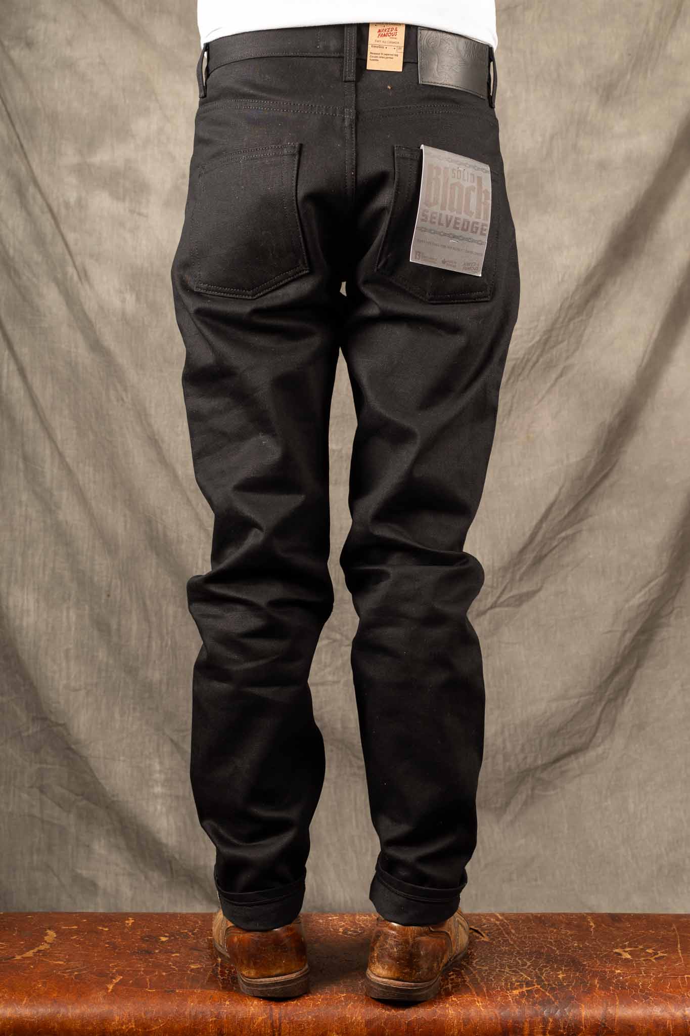 Naked and Famous Easy Guy - 13oz Solid Black Selvedge