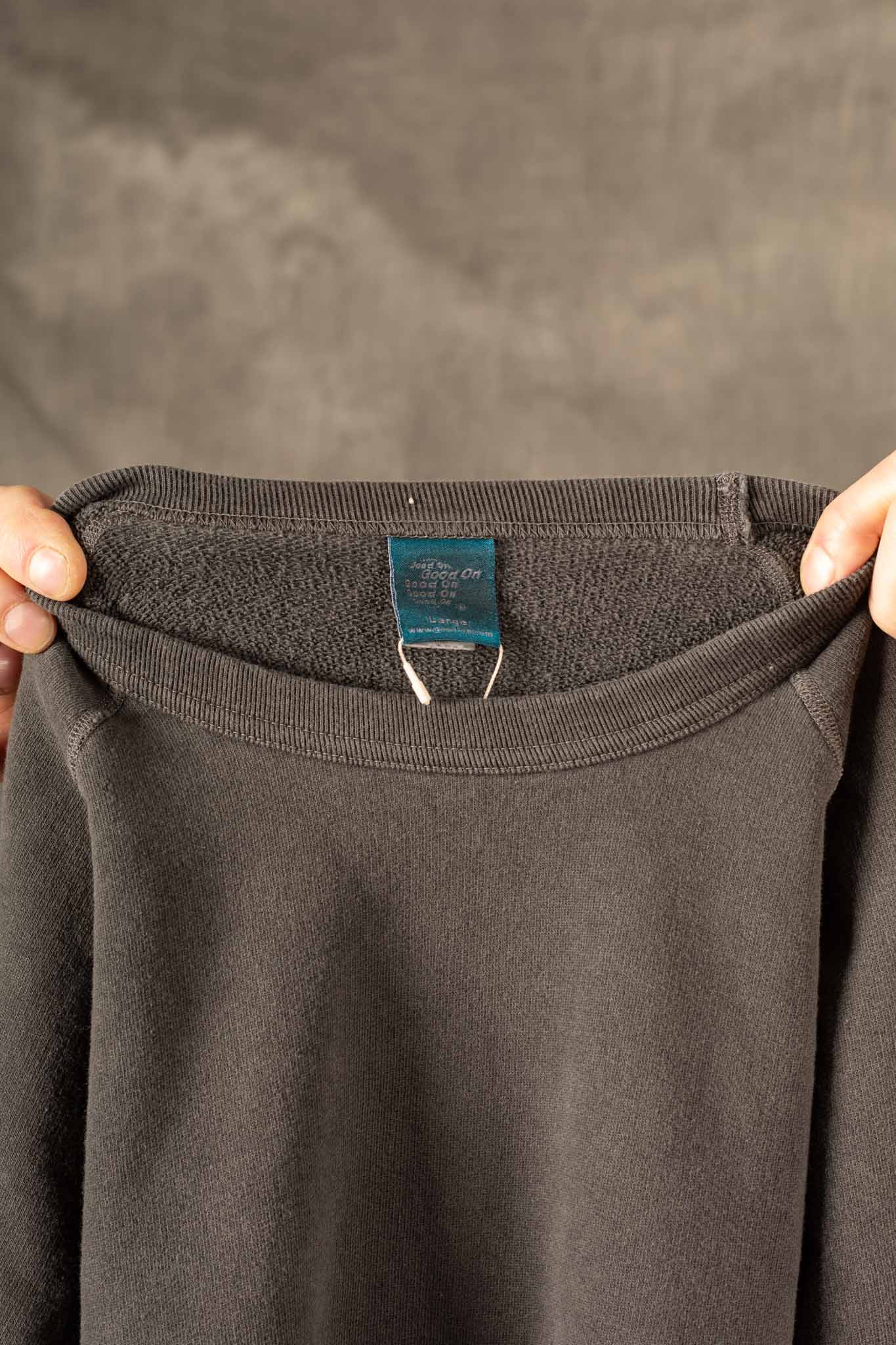 GOOD ON - Raglan Crew Sweat - WASHED GREY