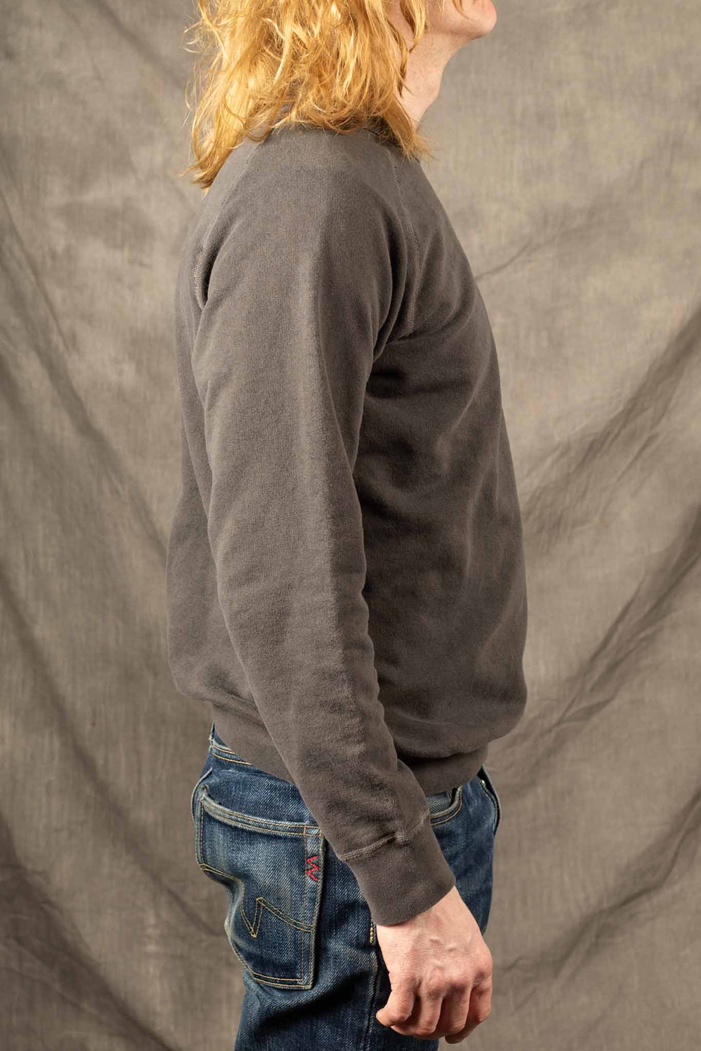 GOOD ON - Raglan Crew Sweat - WASHED GREY