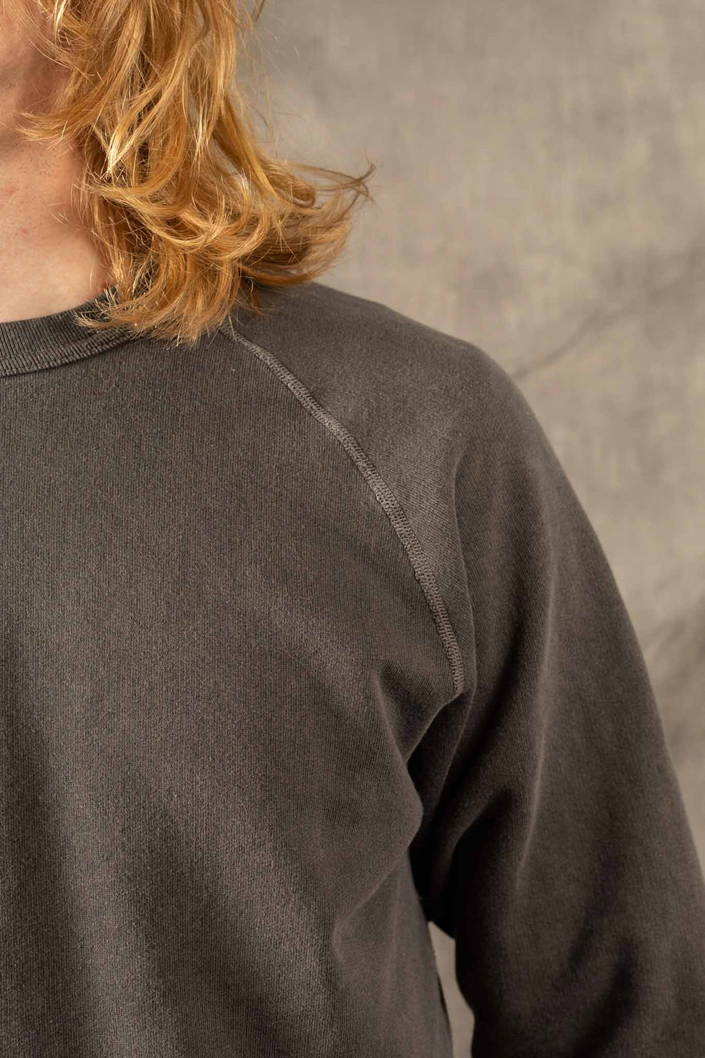 GOOD ON - Raglan Crew Sweat - WASHED GREY