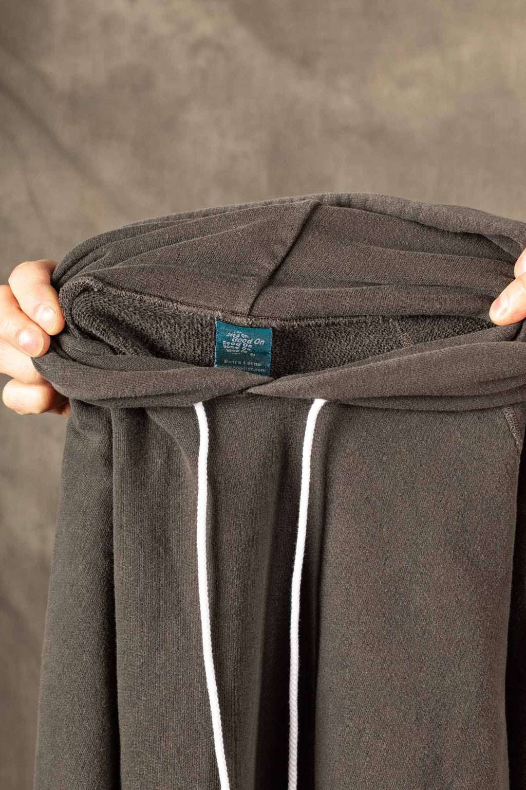 GOOD ON - Raglan pullover hooded sweatshirt - WASHED BLACK