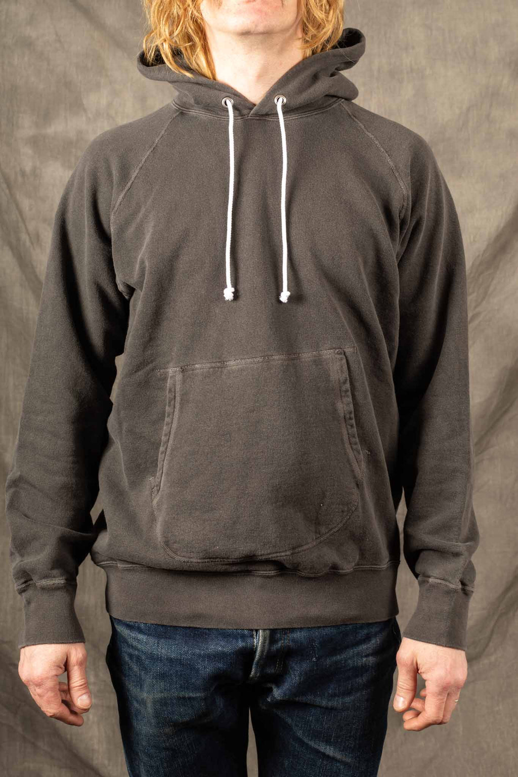 GOOD ON - Raglan pullover hooded sweatshirt - WASHED BLACK