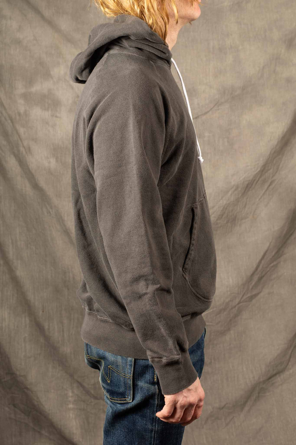 GOOD ON - Raglan pullover hooded sweatshirt - WASHED BLACK