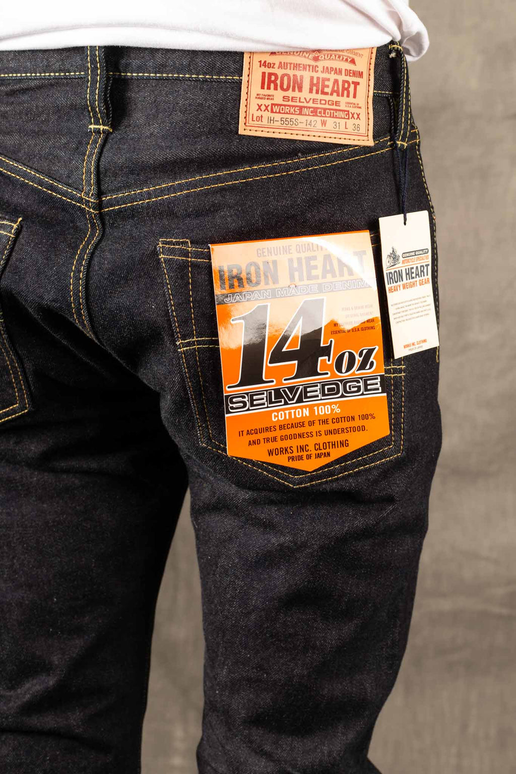 Iron Heart IH-555S-142  14oz Selvedge Denim Slim Jeans