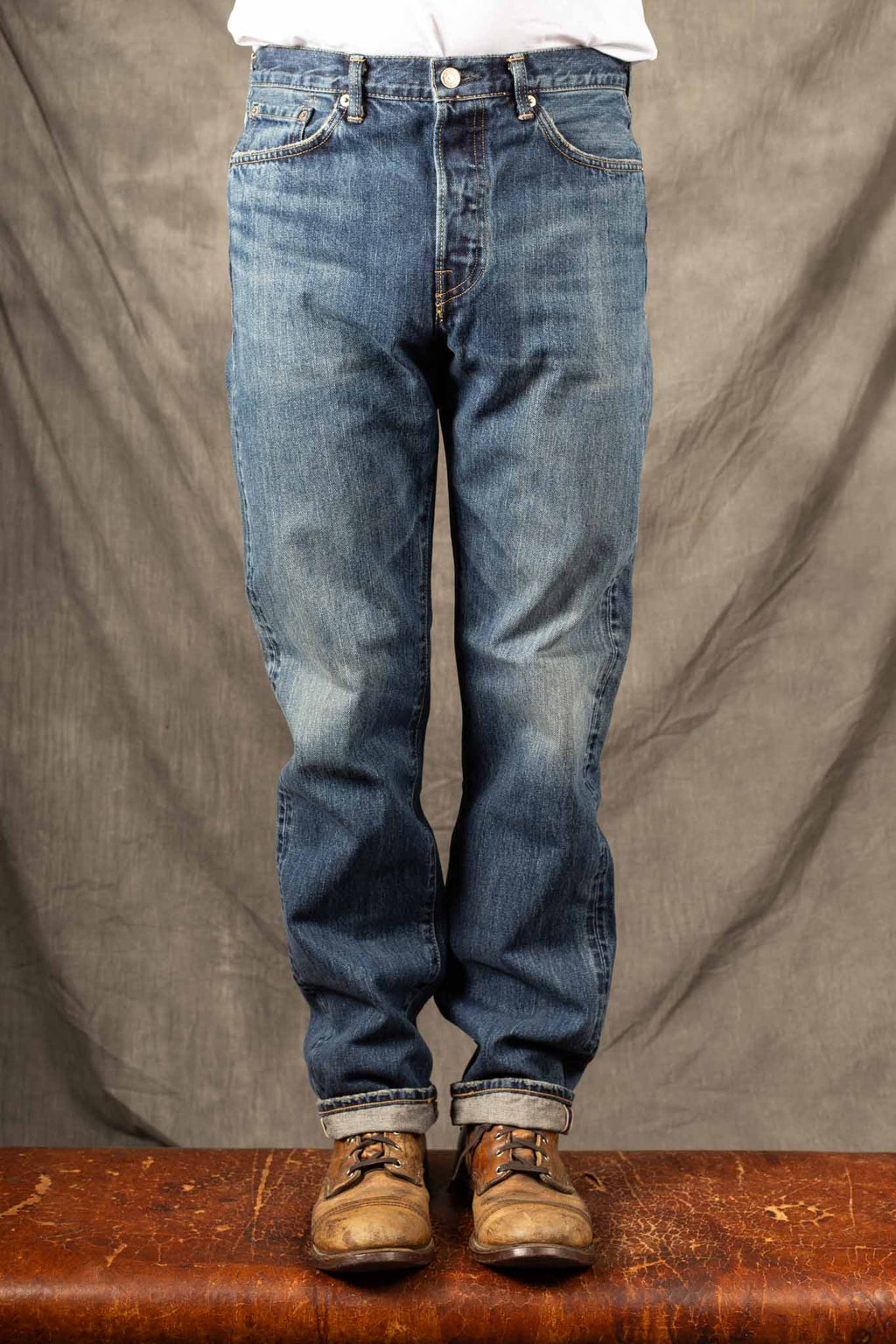 Edwin Made in Japan, REGULAR Straight JEANS - 14oz Kurabo Red Selvage Mid Dark Used Wash - I034254-016B