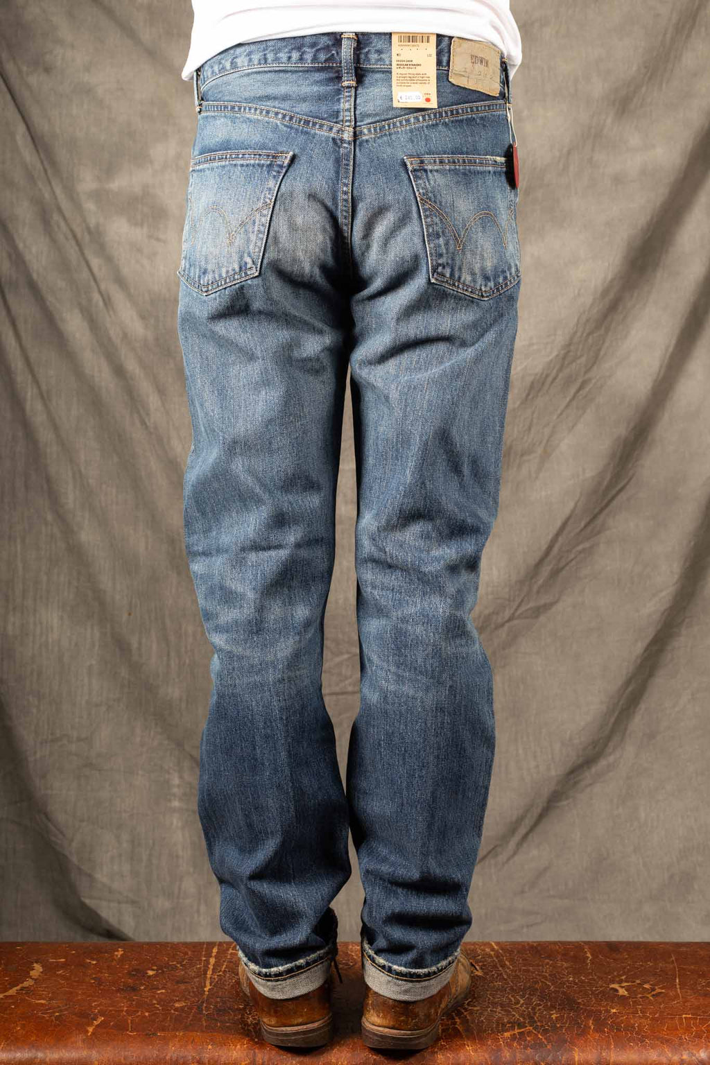 Edwin Made in Japan, REGULAR Straight JEANS - 14oz Kurabo Red Selvage Mid Dark Used Wash - I034254-016B