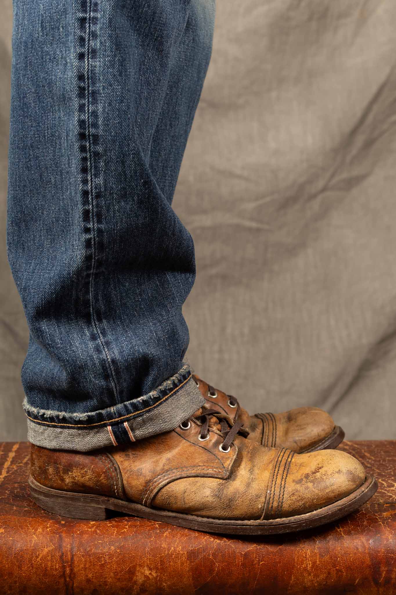 Edwin Made in Japan, REGULAR Straight JEANS - 14oz Kurabo Red Selvage Mid Dark Used Wash - I034254-016B
