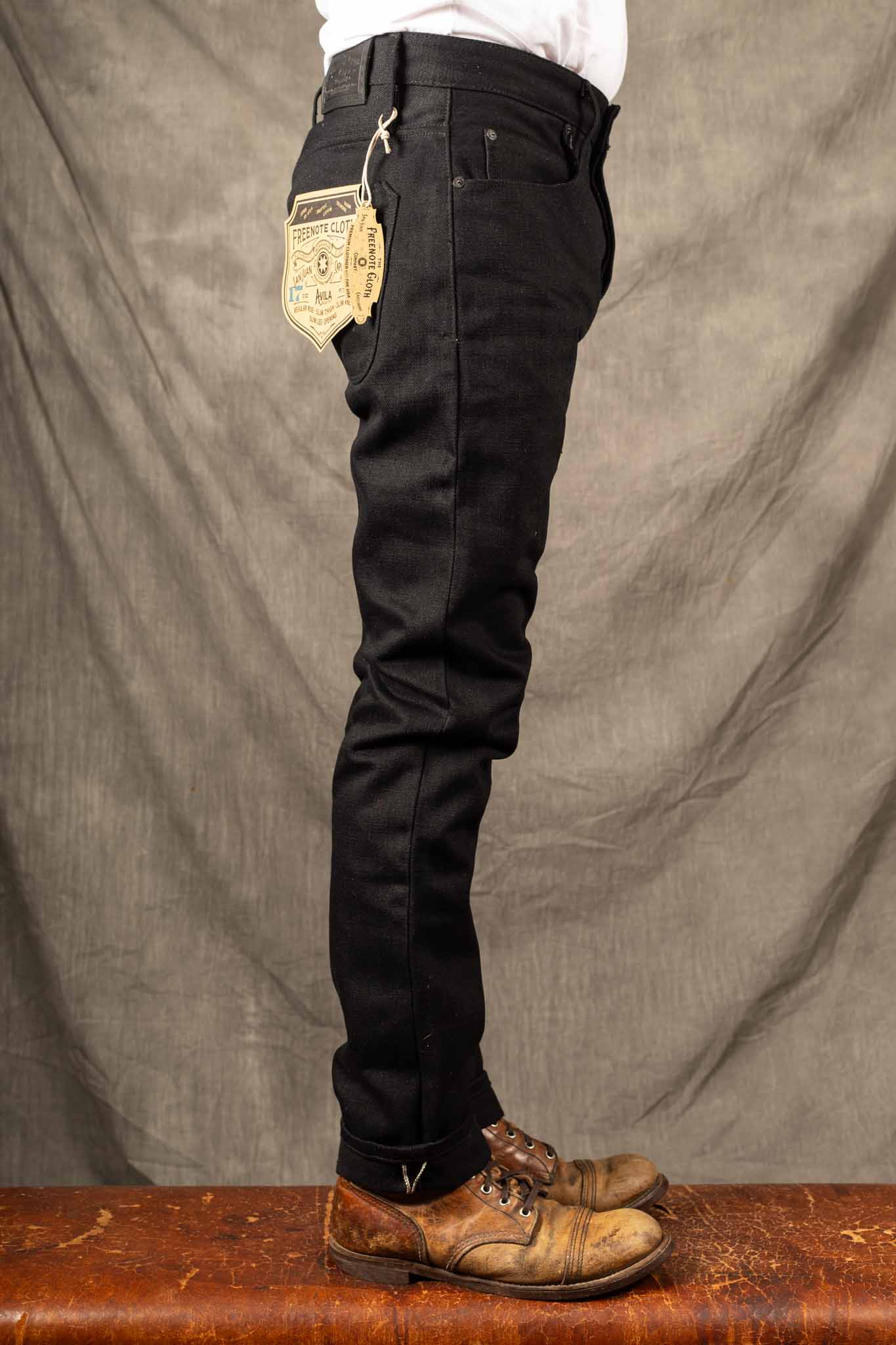 Freenote Cloth - avila slim taper 17 ounce black denim