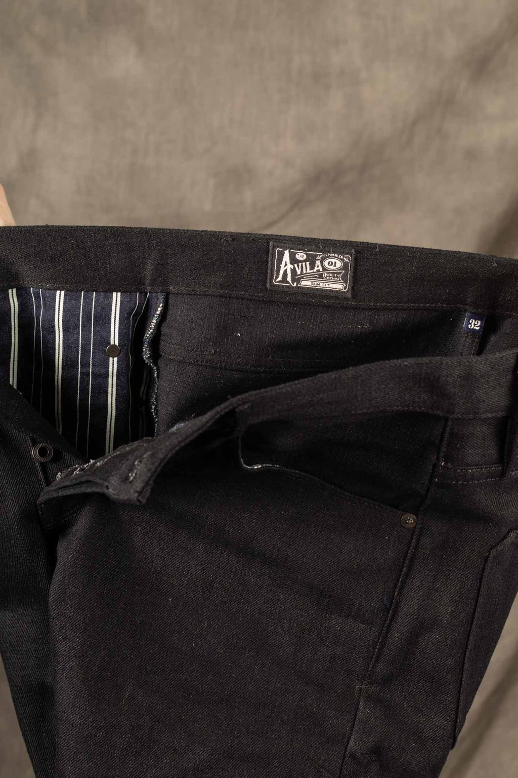 Freenote Cloth - avila slim taper 17 ounce black denim