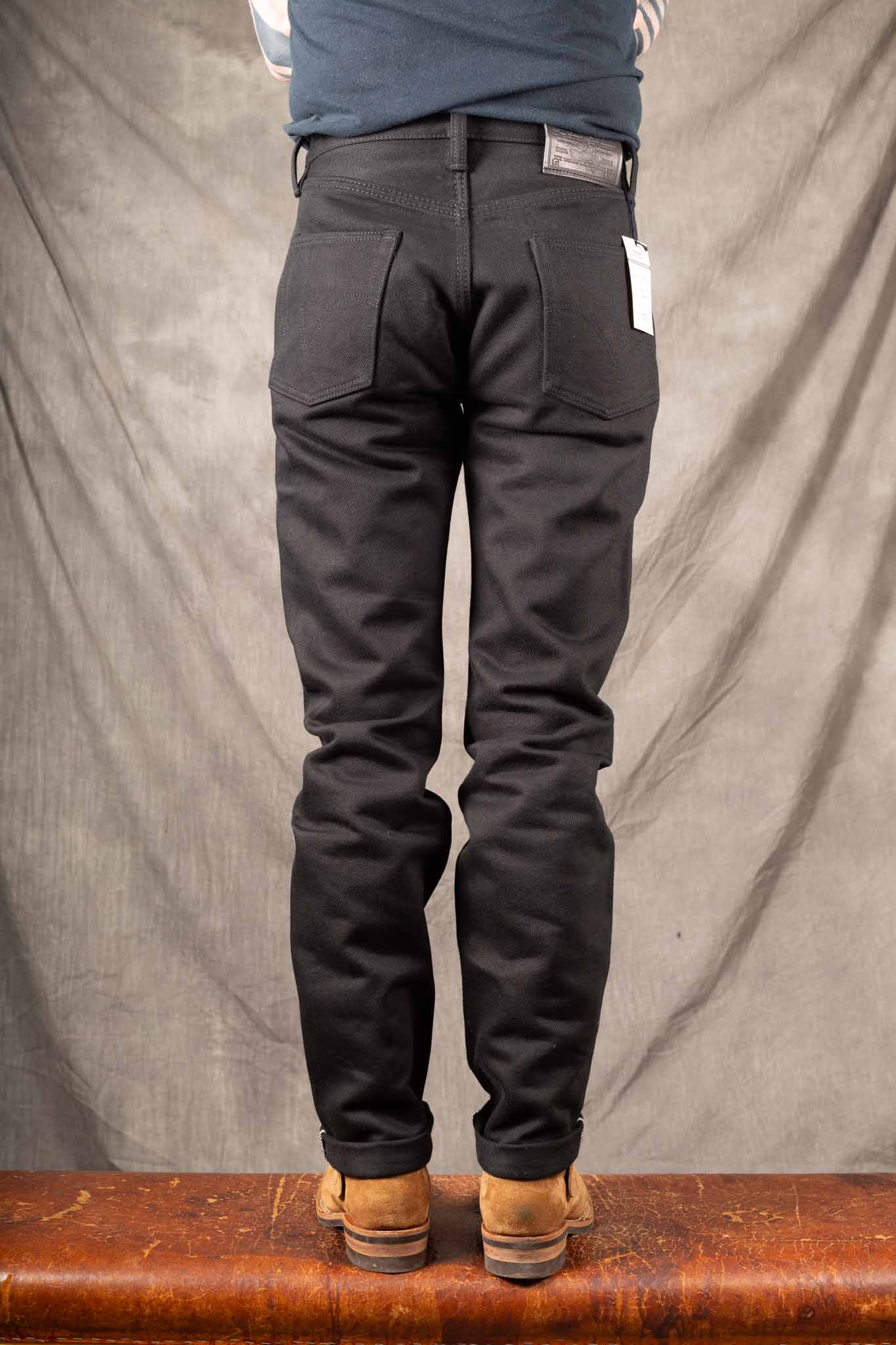 Iron Heart IH-555-SB 21oz Selvedge Denim Super Iron Heart Slim Cut Jeans - Superblack Non-Fade