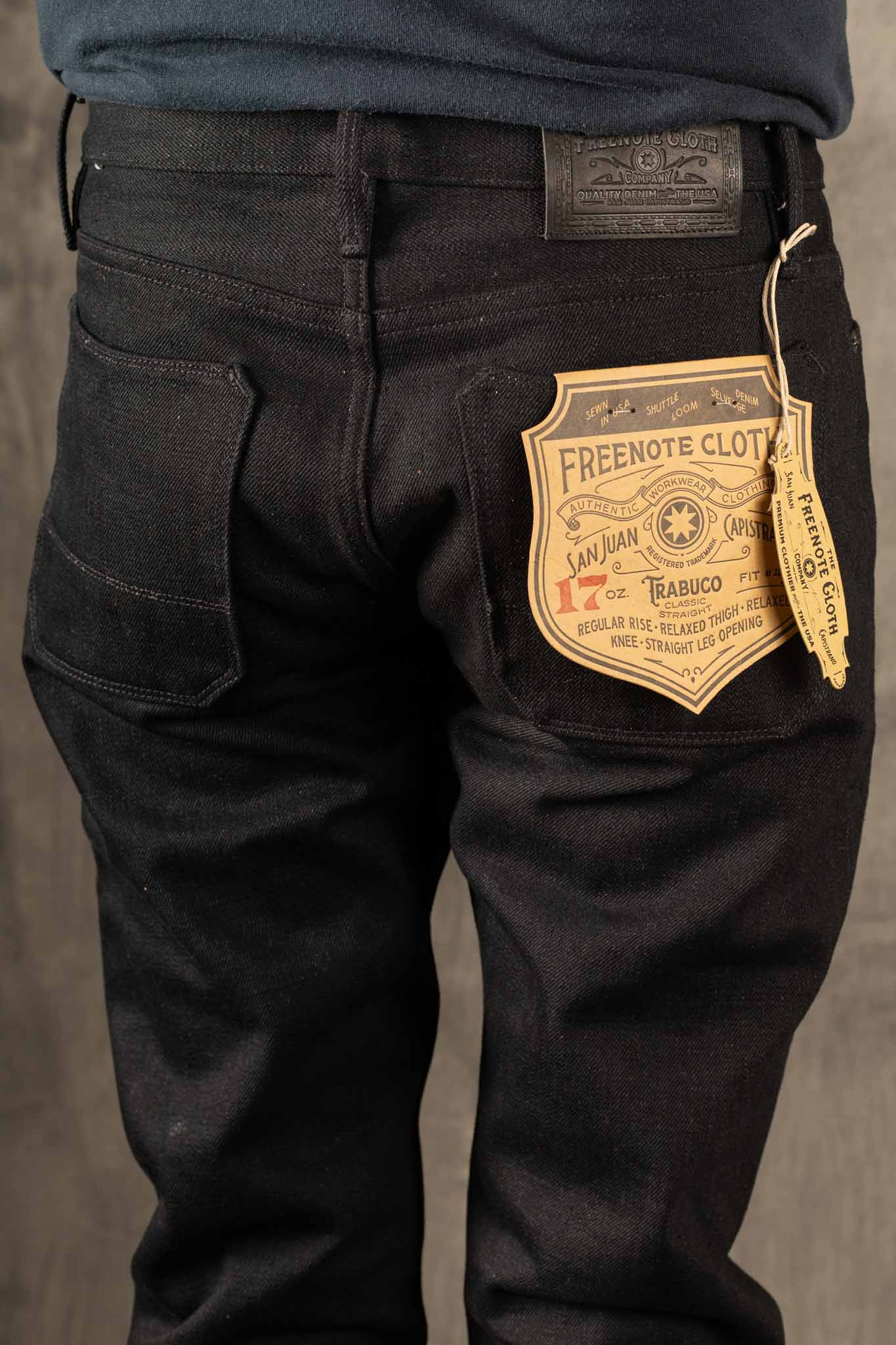 Freenote Cloth Trabuco Classic Straight 17 Ounce Black Denim