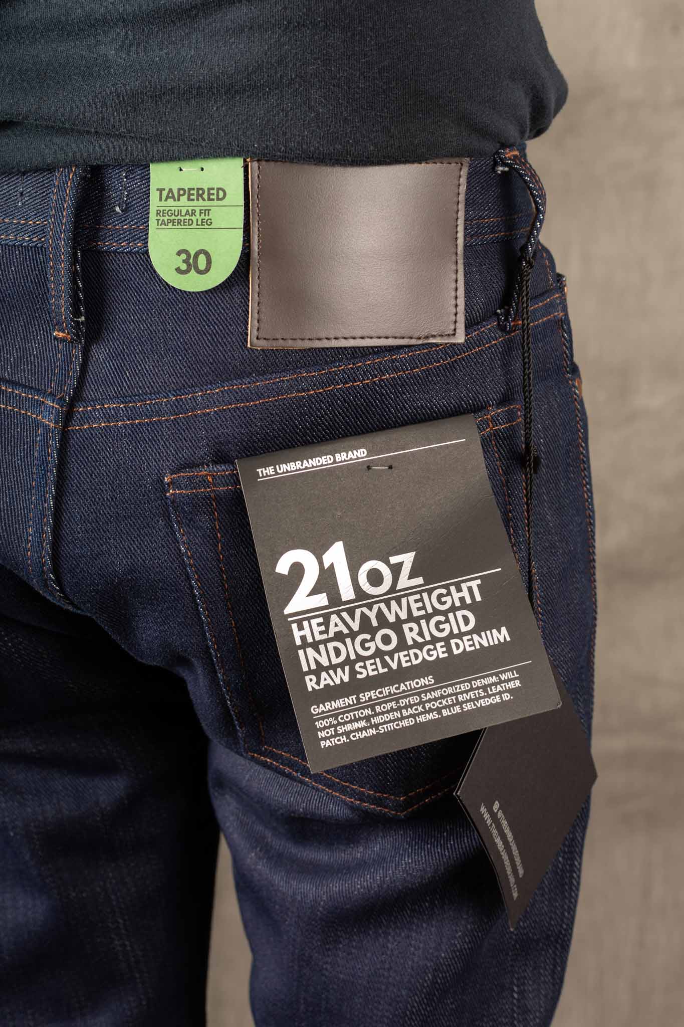 The Unbranded Brand UB221 Tapered Fit - 21oz Heavyweight Indigo Selvedge Denim