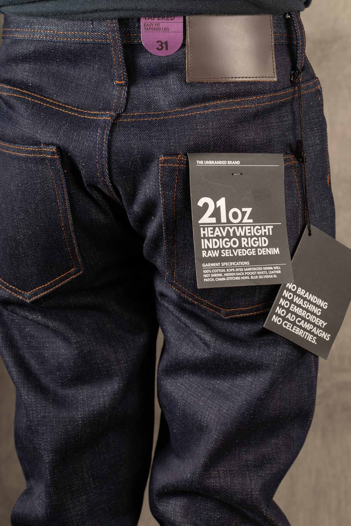 The Unbranded Brand UB621 Relaxed Tapered Fit - 21oz Heavyweight Indigo Selvedge Denim